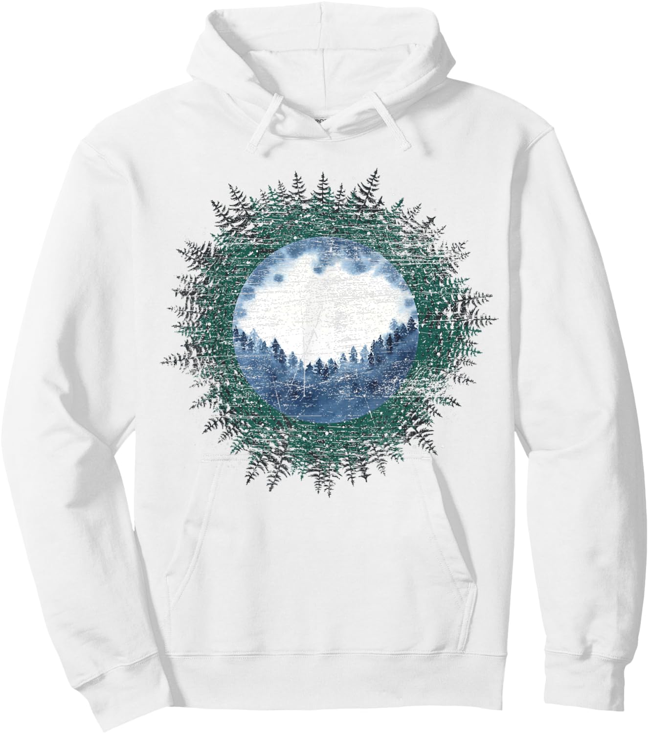 Moonlight Outdoor Wild Trees Wildlife Forest Moon Nature Hoodie - Hoodie | White