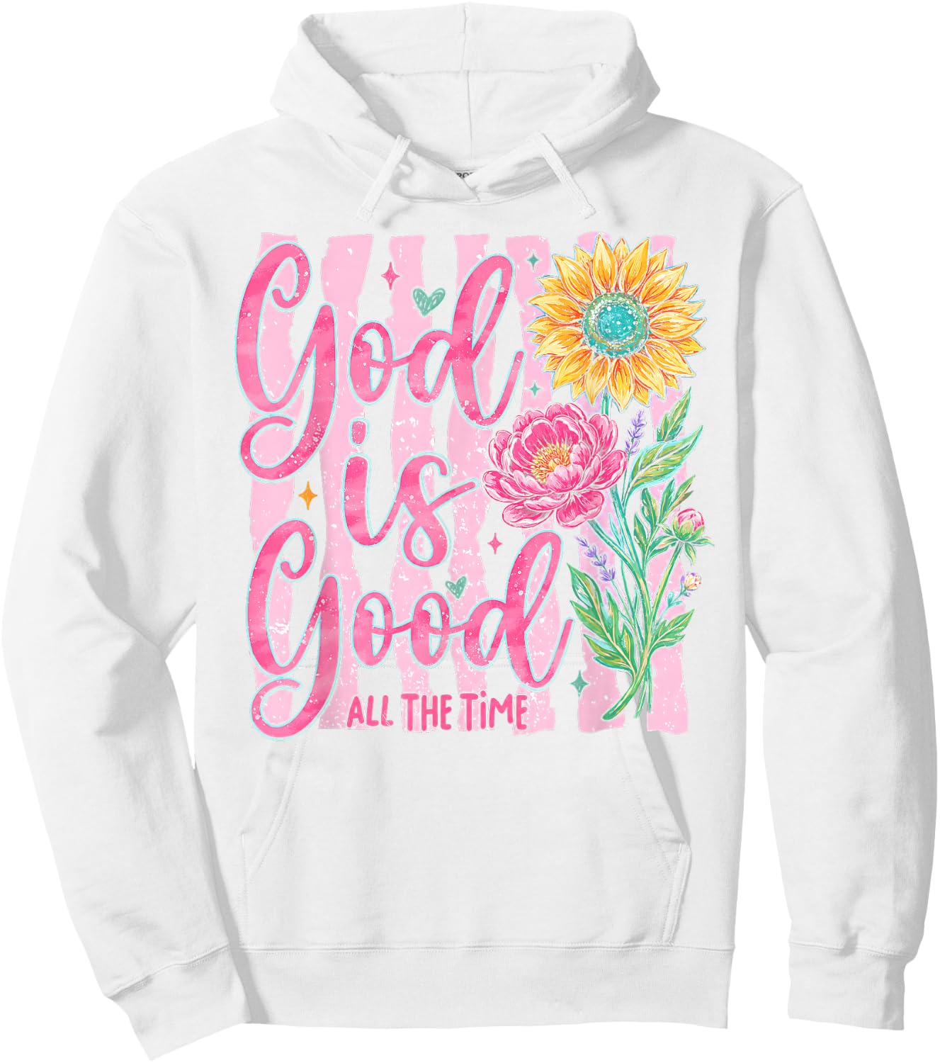 Preppy God is Good All The Time Christian Bible Verse Faith Hoodie - Hoodie | White