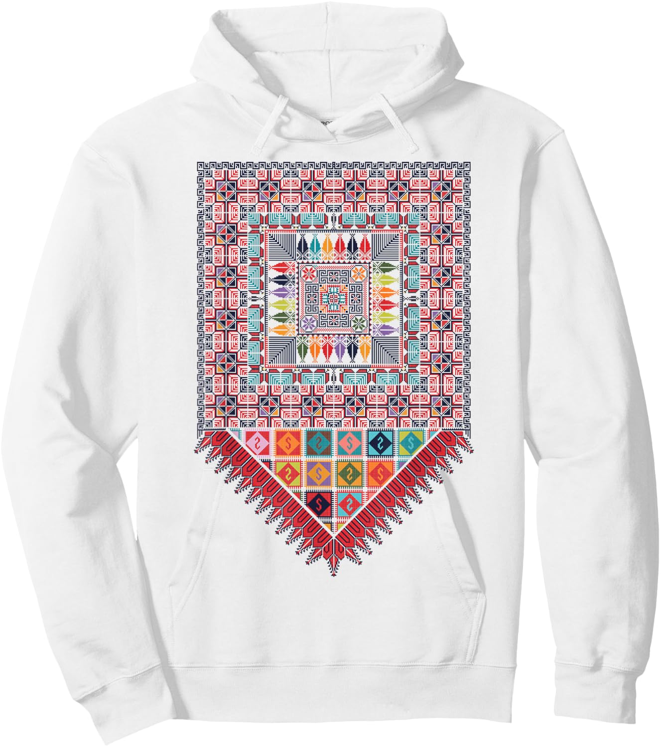 Palestine Women Arabic Girls Islamic Folklore Thobe Hoodie - Hoodie | White