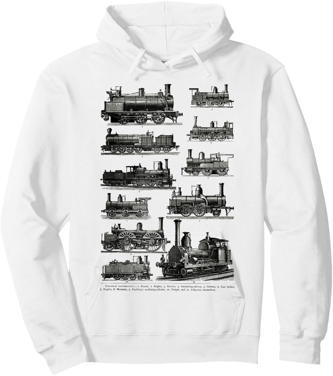 Steam Engine Train vintage Steam Train Locomotiv Hoodie - Hoodie | White