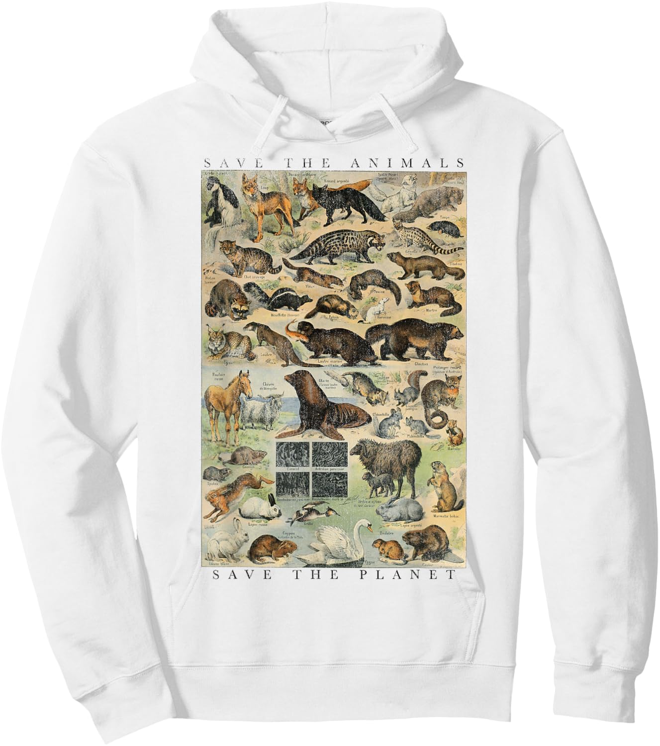 Trendy Save The Animals Save The Planet Hoodie - Hoodie | White