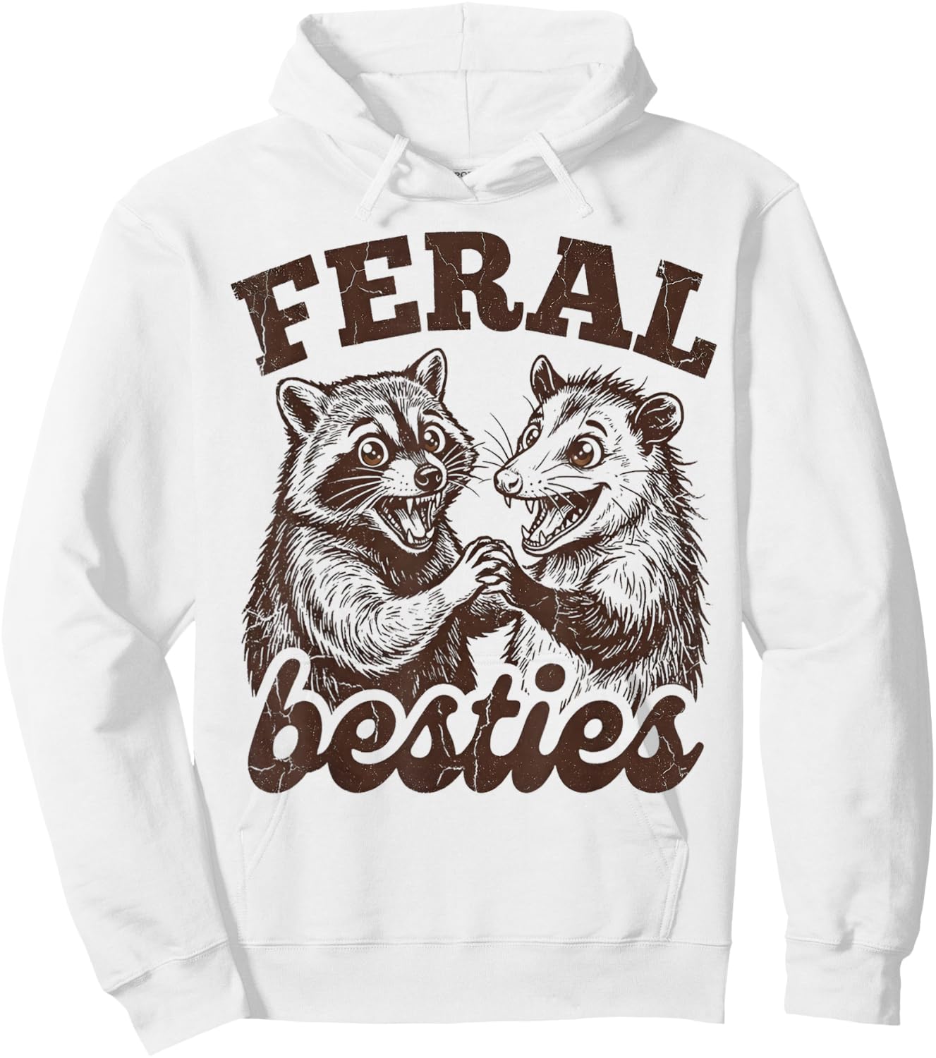 Possum Feral Besties Matching Friend Twinning Funny Friends Hoodie - Hoodie | White