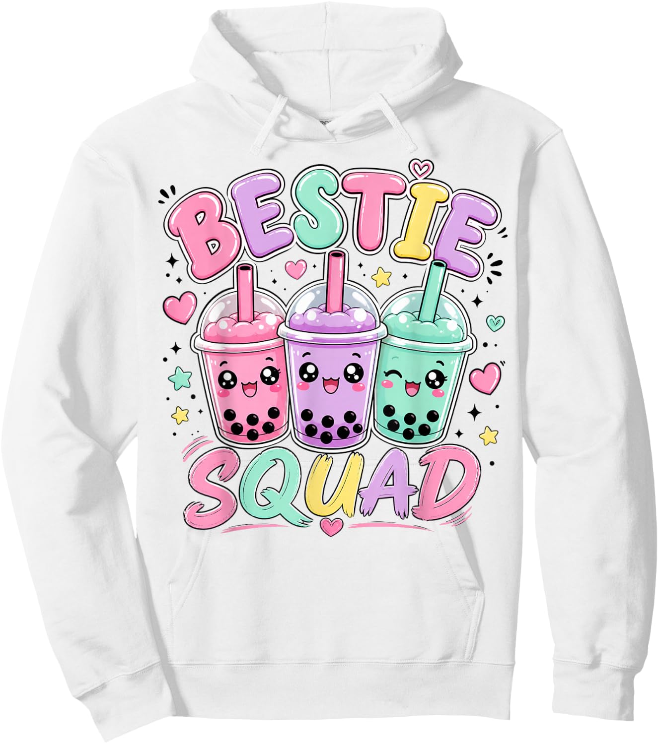 Bestie Squad Twins Day for Girls Bubble Tea Best Friend Hoodie - Hoodie | White