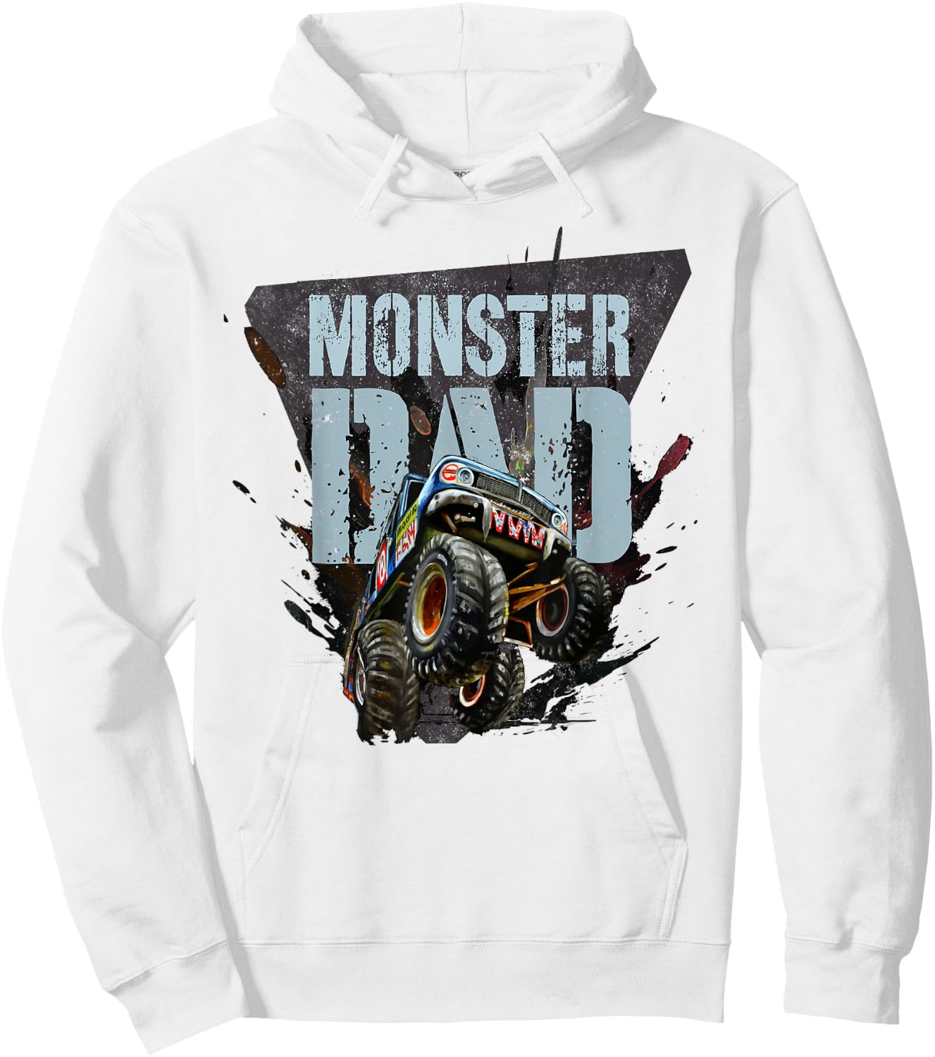 Vintage MONSTER Truck DAD Party Daddy of the Birthday Boy Hoodie - Hoodie | White