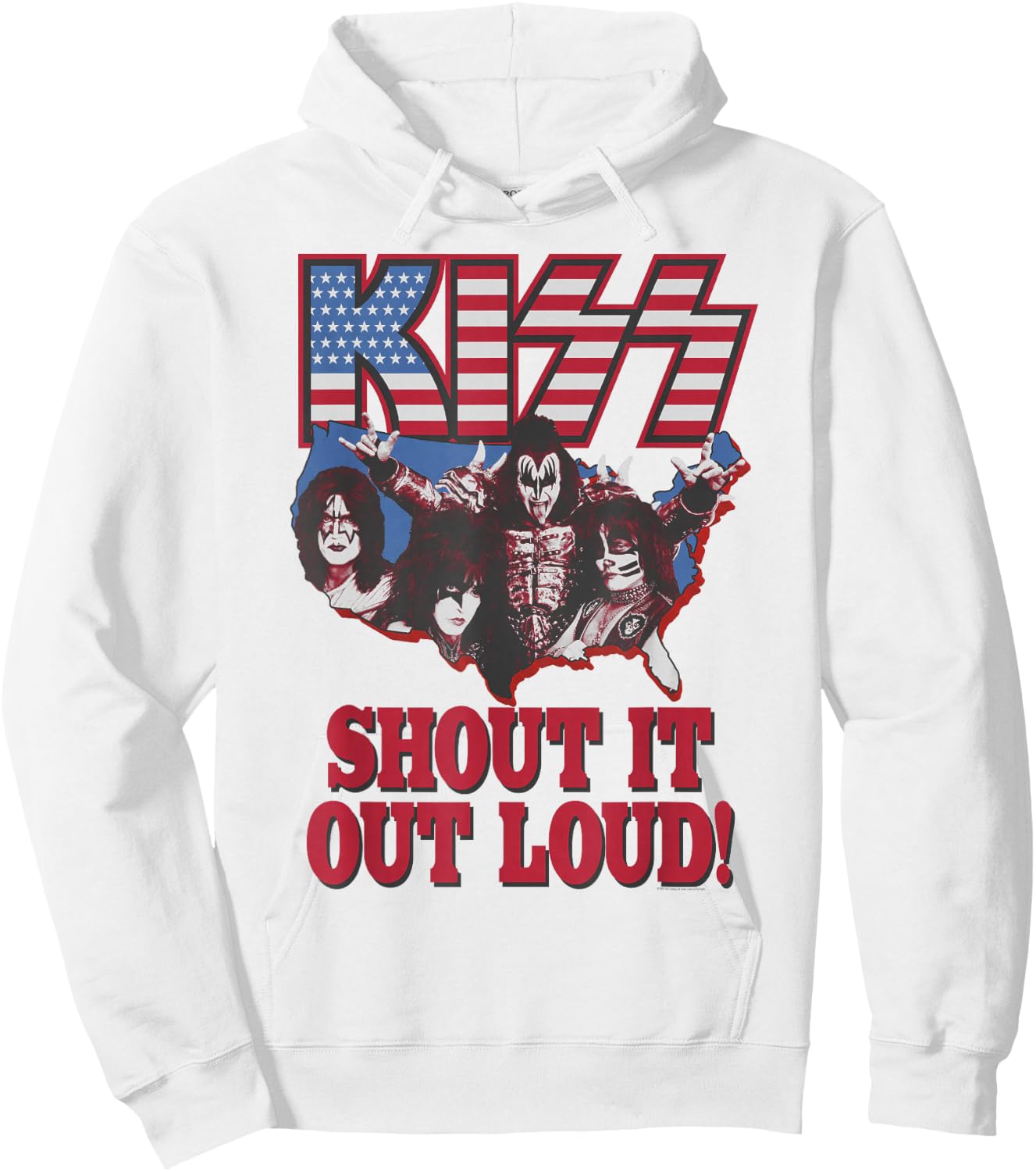 KISS - Shout It Out Loud USA Hoodie - Hoodie | White