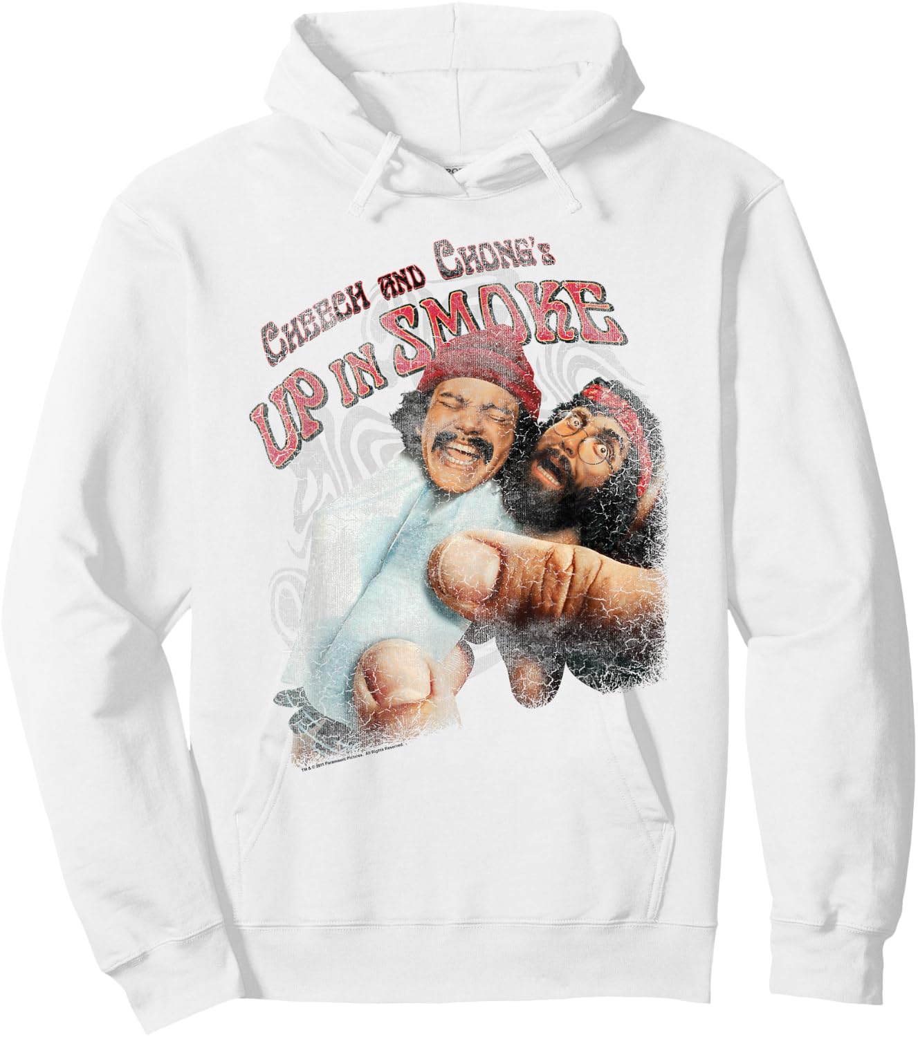 Up in Smoke Cheech and Chong Rolled Up Hoodie - Hoodie | White