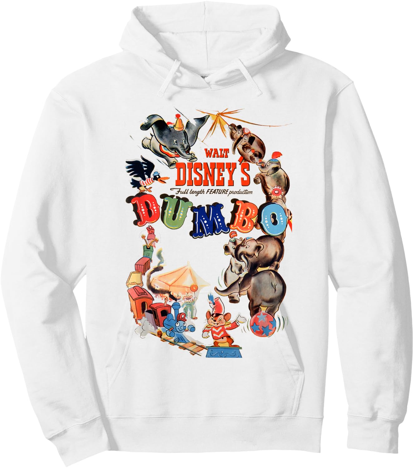 Disney Dumbo Classic Characters Logo Small Hoodie - Hoodie | White