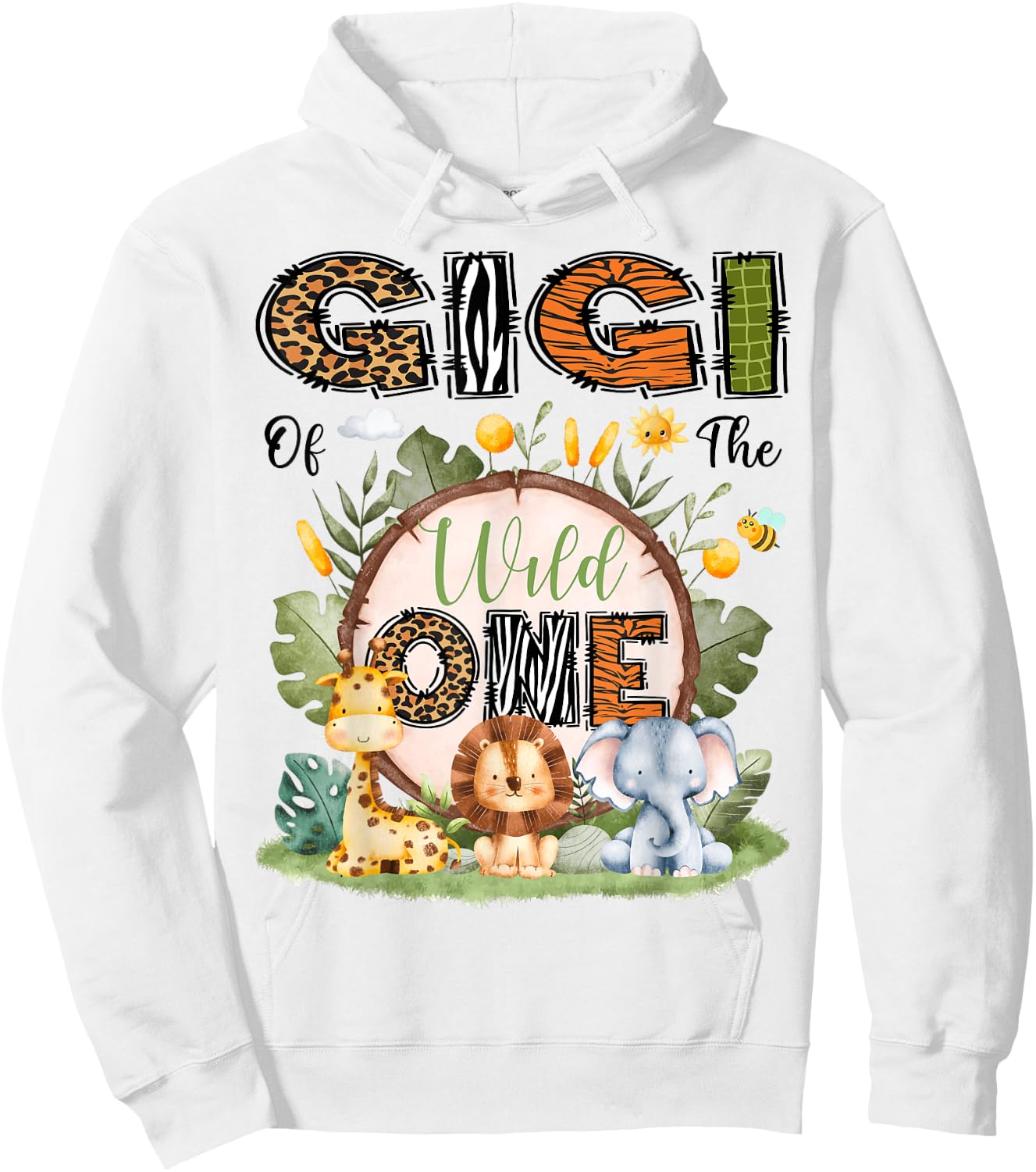 Gigi Of The Wild One 1St Birthday Boy Safari Jungle Hoodie - Hoodie | White