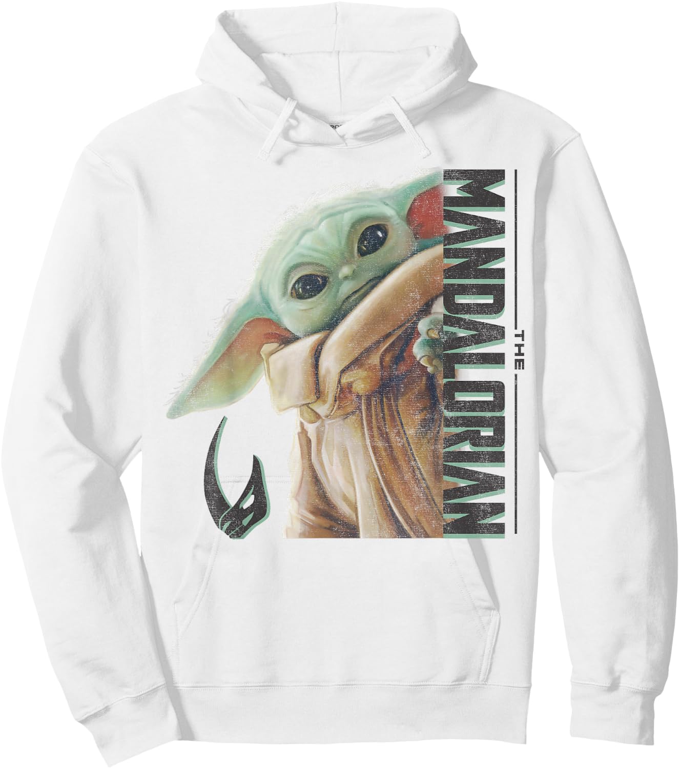 Star Wars: The Mandalorian Grogu Vertical Logo Hoodie - Hoodie | White