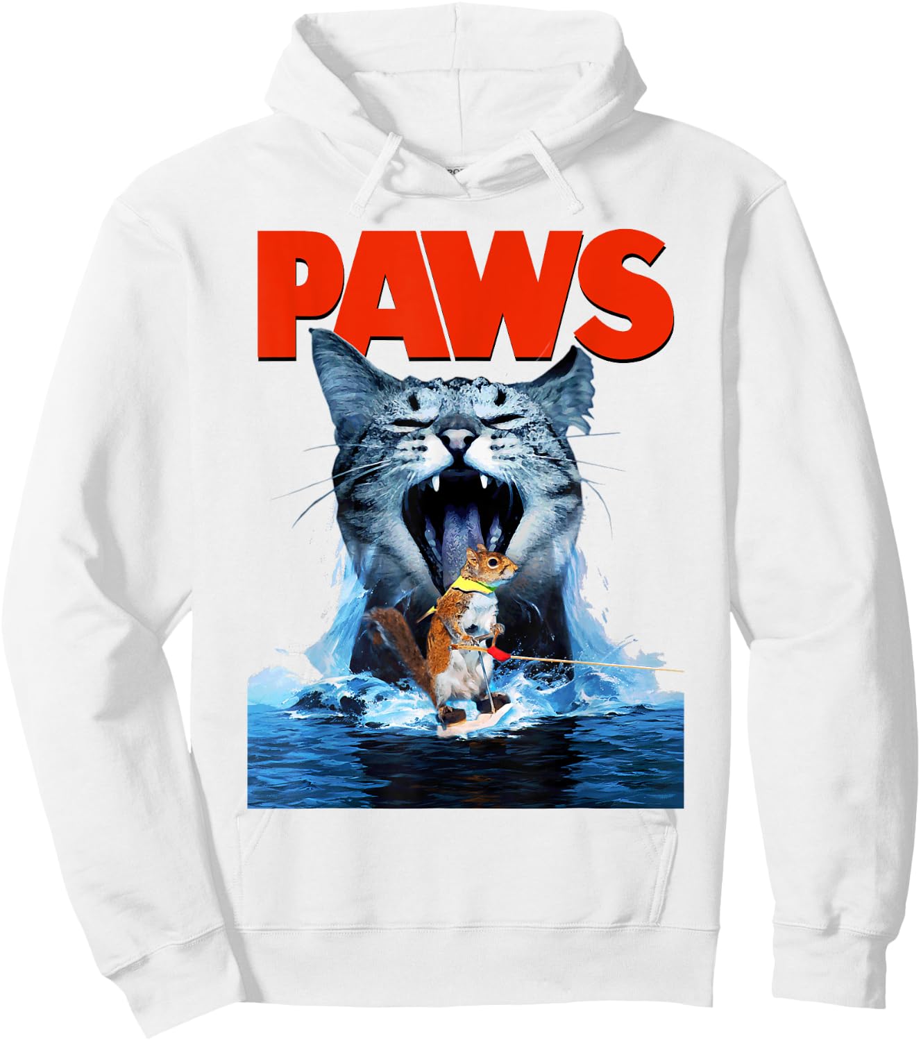 Paws Cat Lover, Horror Movie Parody T Shirt Hoodie - Hoodie | White
