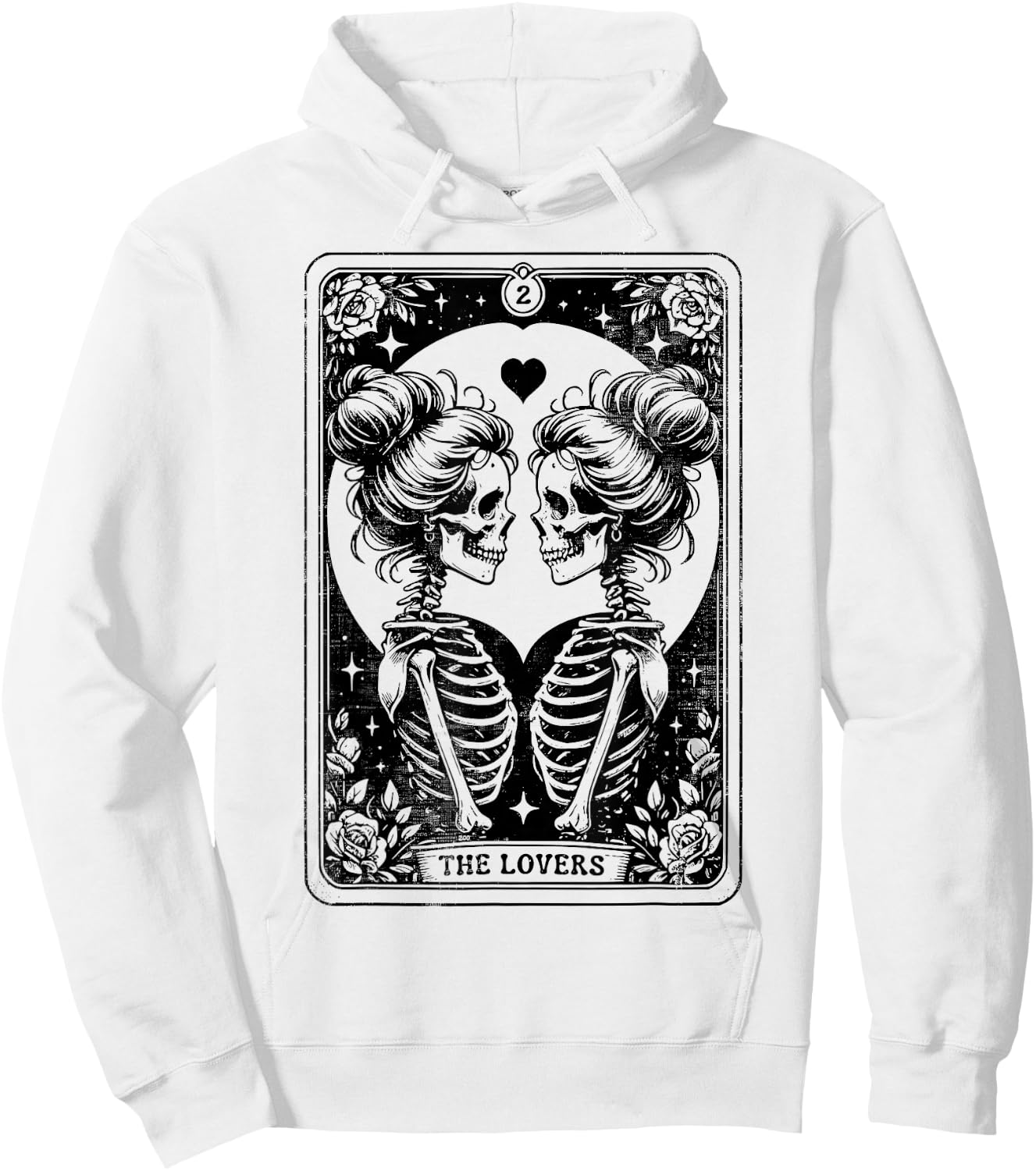 Gay Pride LGBT Tarot Card LGBTQ Skeleton Lesbian Queer Ally Hoodie - Hoodie | White