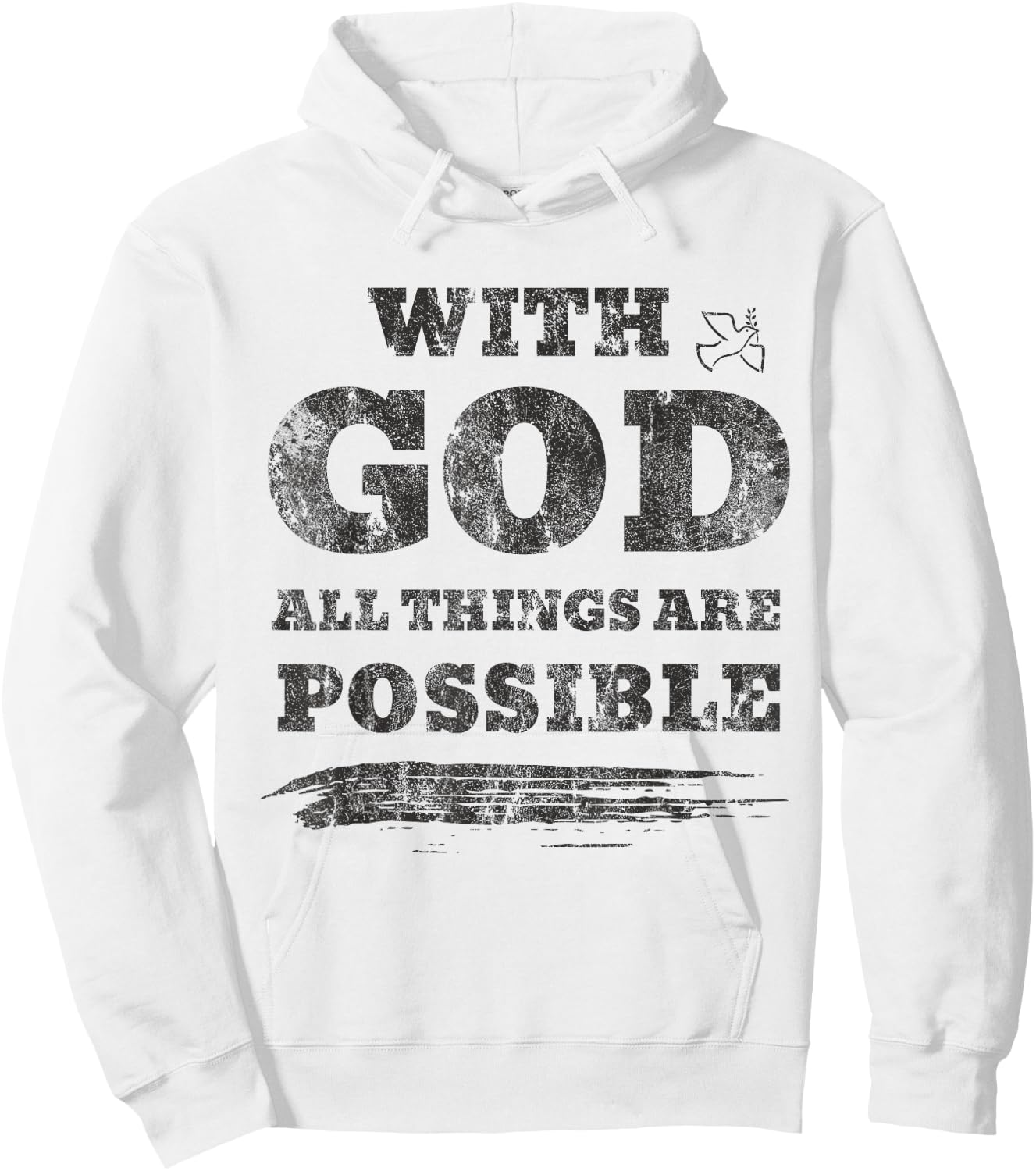 With God All Things Are Possible Retro Vintage Hoodie - Hoodie | White