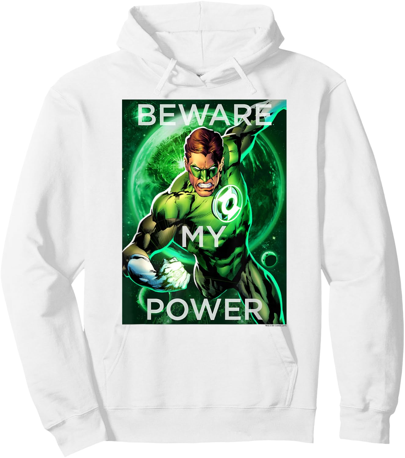 Green Lantern Beware My Power Poster Hoodie - Hoodie | White