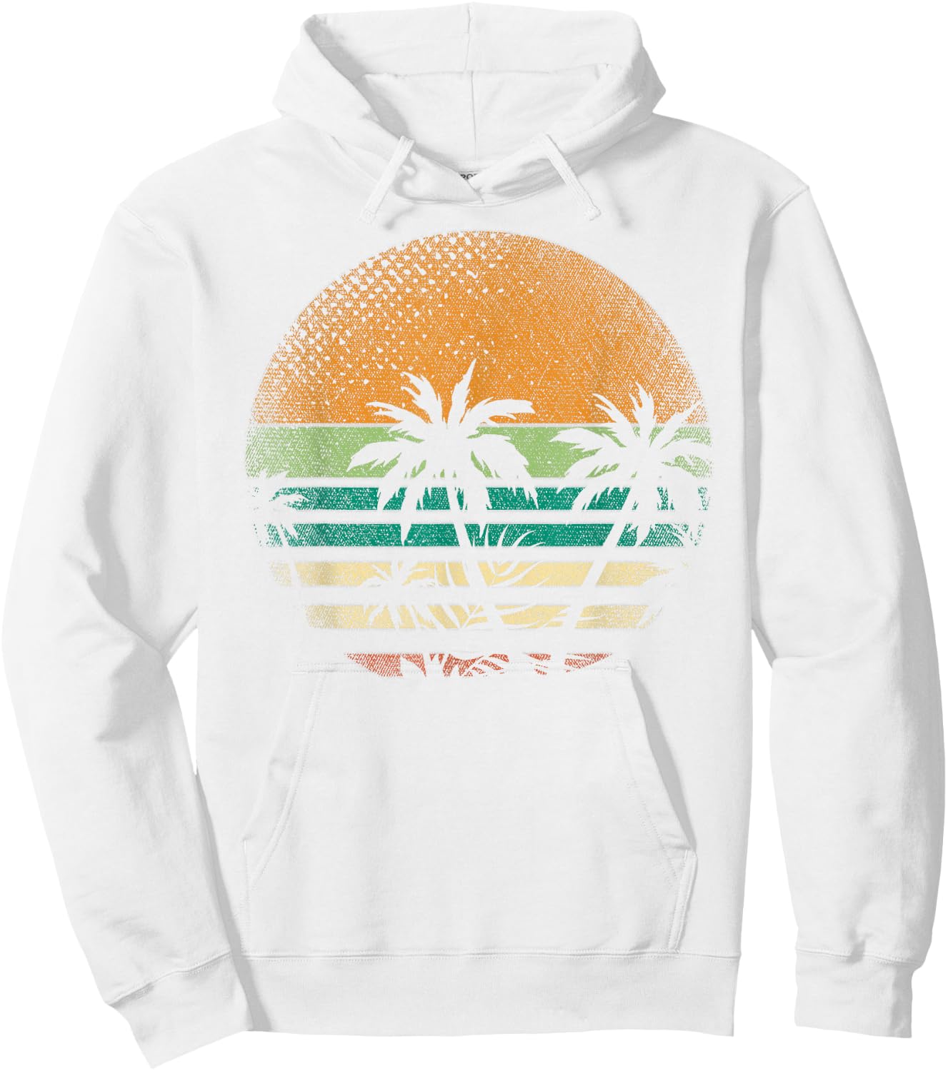 Sunset Beach Palm Trees Summer Vibes Retro Tropical Summer Hoodie - Hoodie | White