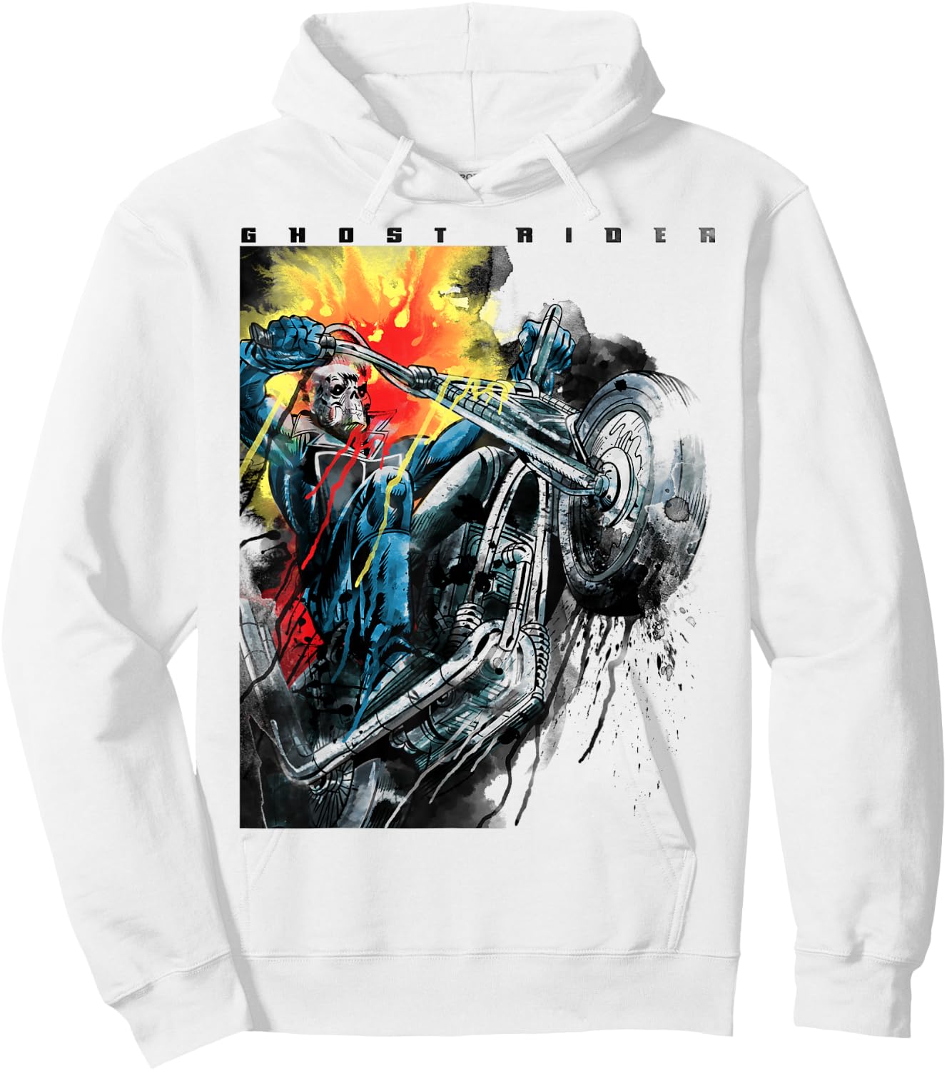 Marvel Ghost Rider Motorcycle Poster Hoodie - Hoodie | White