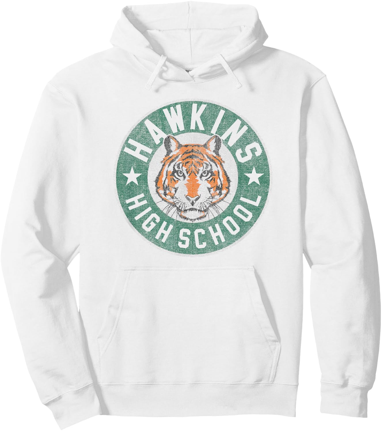Stranger Things 4 Hawkins High School Tiger Circle Hoodie - Hoodie | White