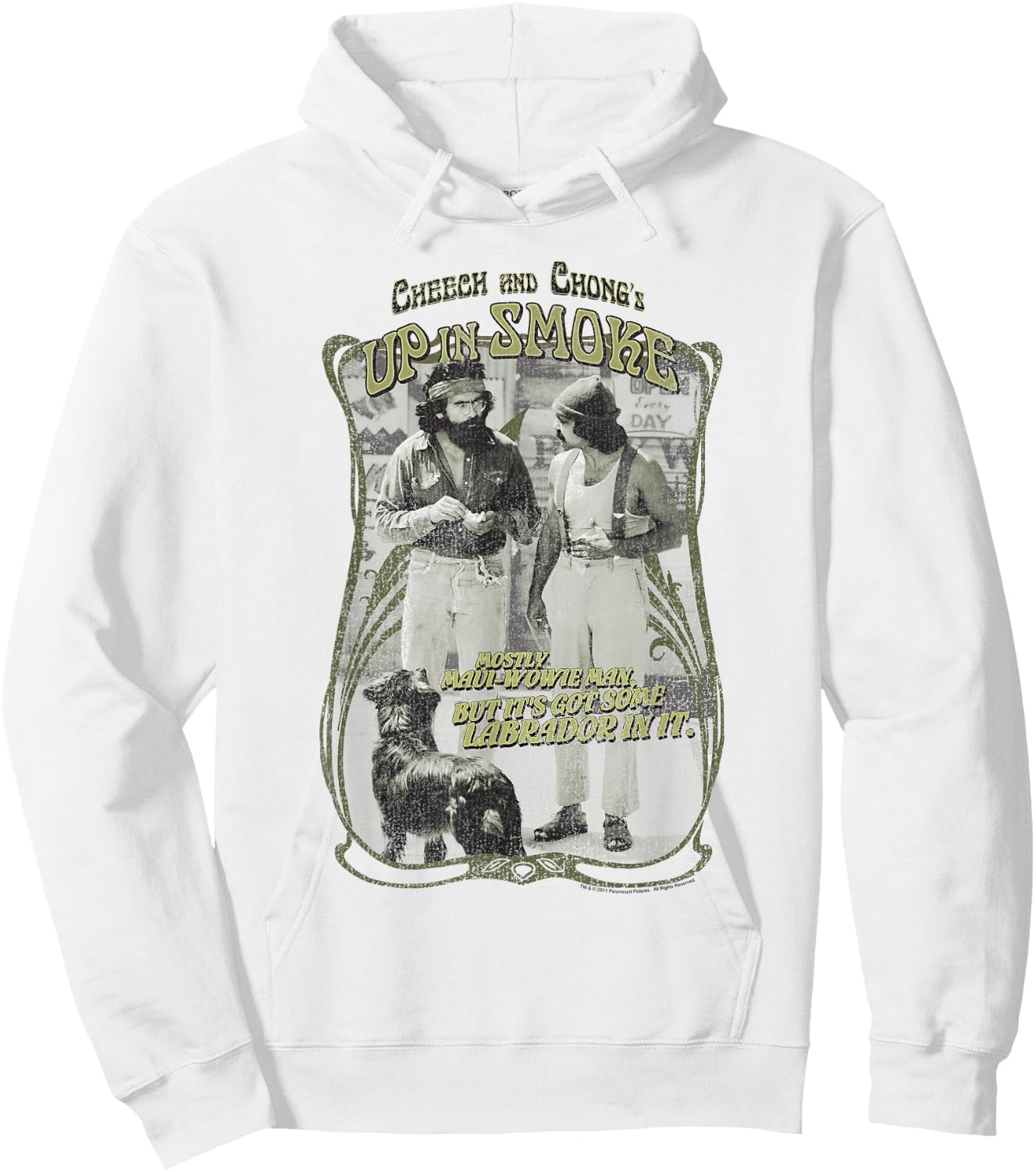 Up in Smoke Cheech and Chong Labrador Hoodie - Hoodie | White
