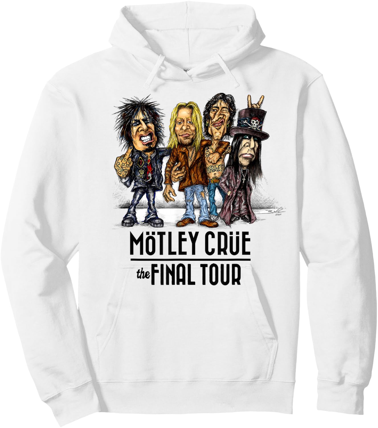Mötley Crüe – The Final Tour Caricature Hoodie - Hoodie | White
