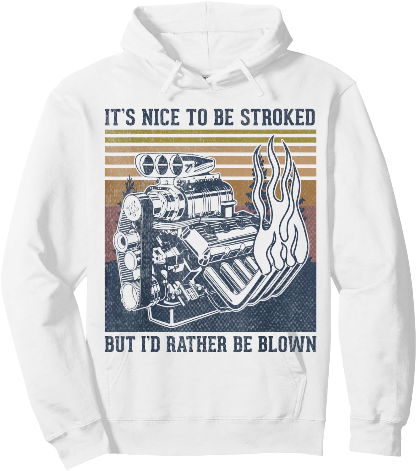 It's Nice To Be Stroked But I'd Rather Be Blown funny block Hoodie - Hoodie | White