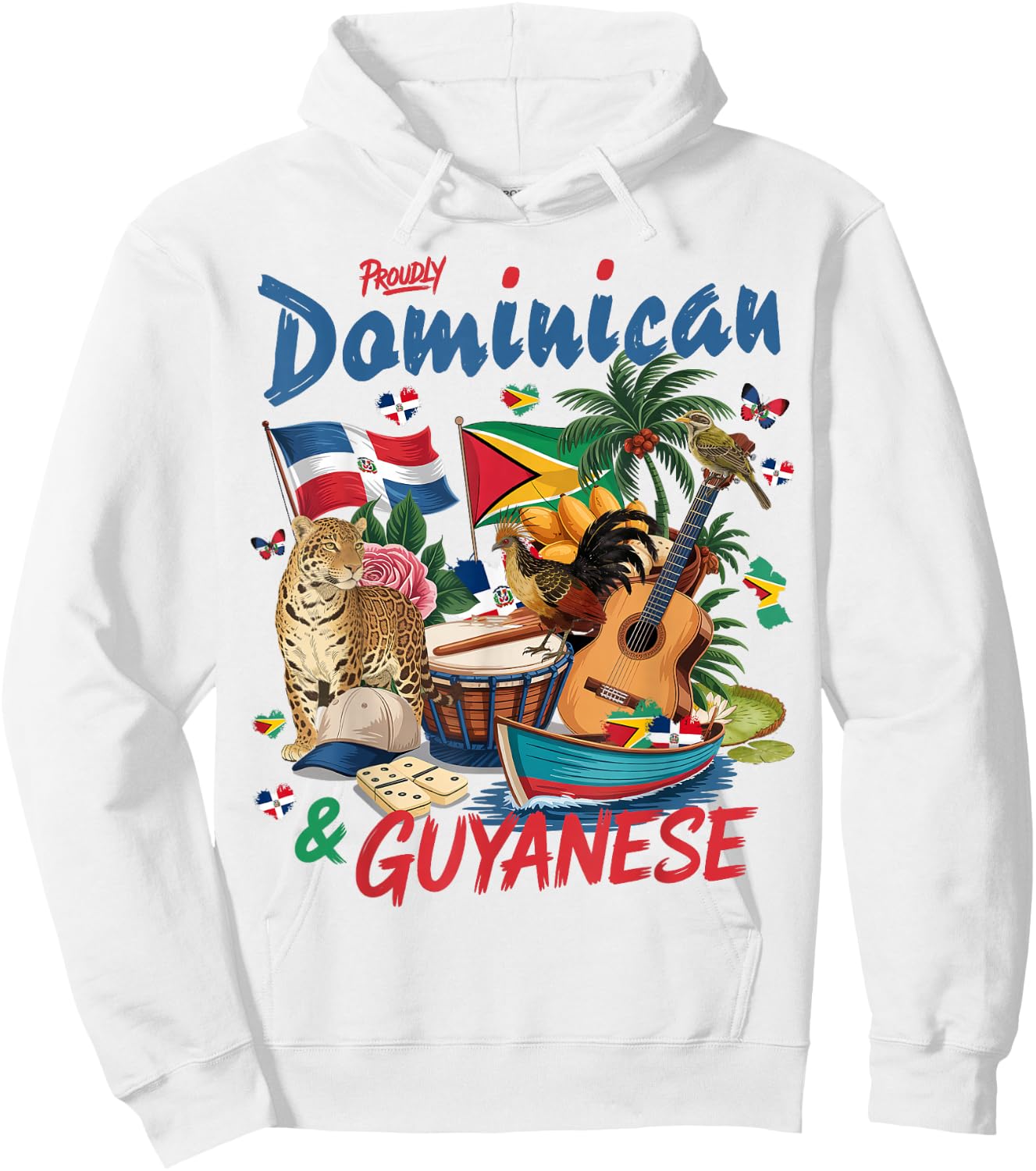 Guyana & Dominican Flag Culture Idea Guyanese Hoodie - Hoodie | White