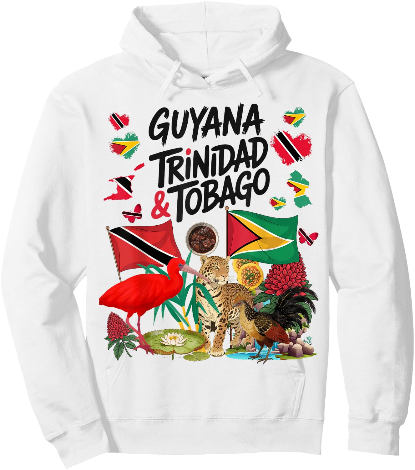 Trinidad & Guyana Flag Outfit Idea Guyanese Roots Hoodie - Hoodie | White