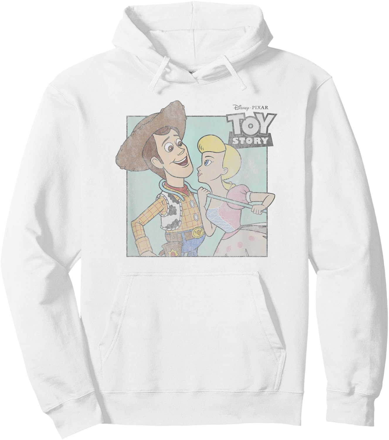 Disney Pixar Toy Story Woody & Bo Peep Retro Look Hoodie - Hoodie | White