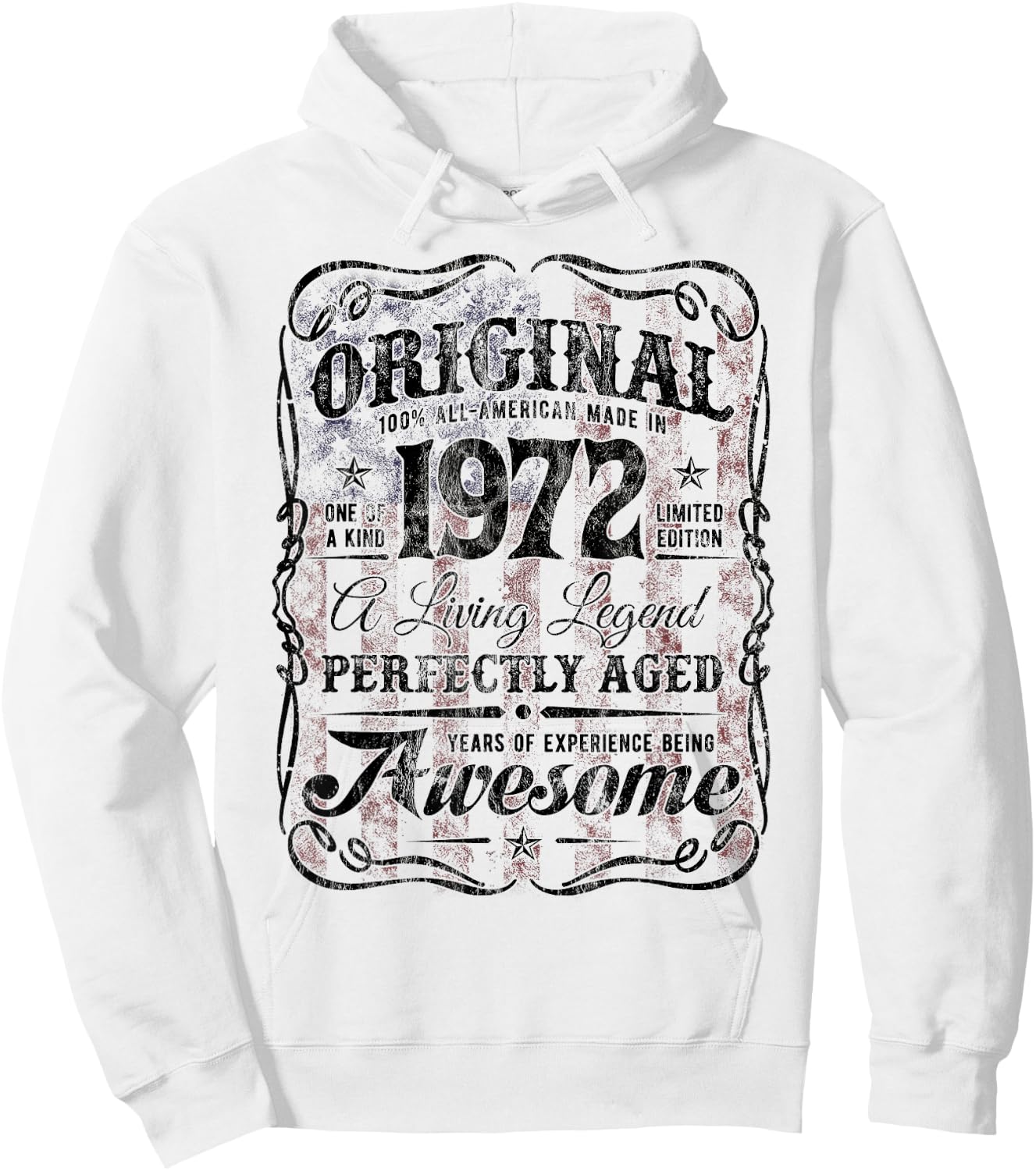 Vintage USA Legend Born In 1972 The Original Birthday Hoodie - Hoodie | White