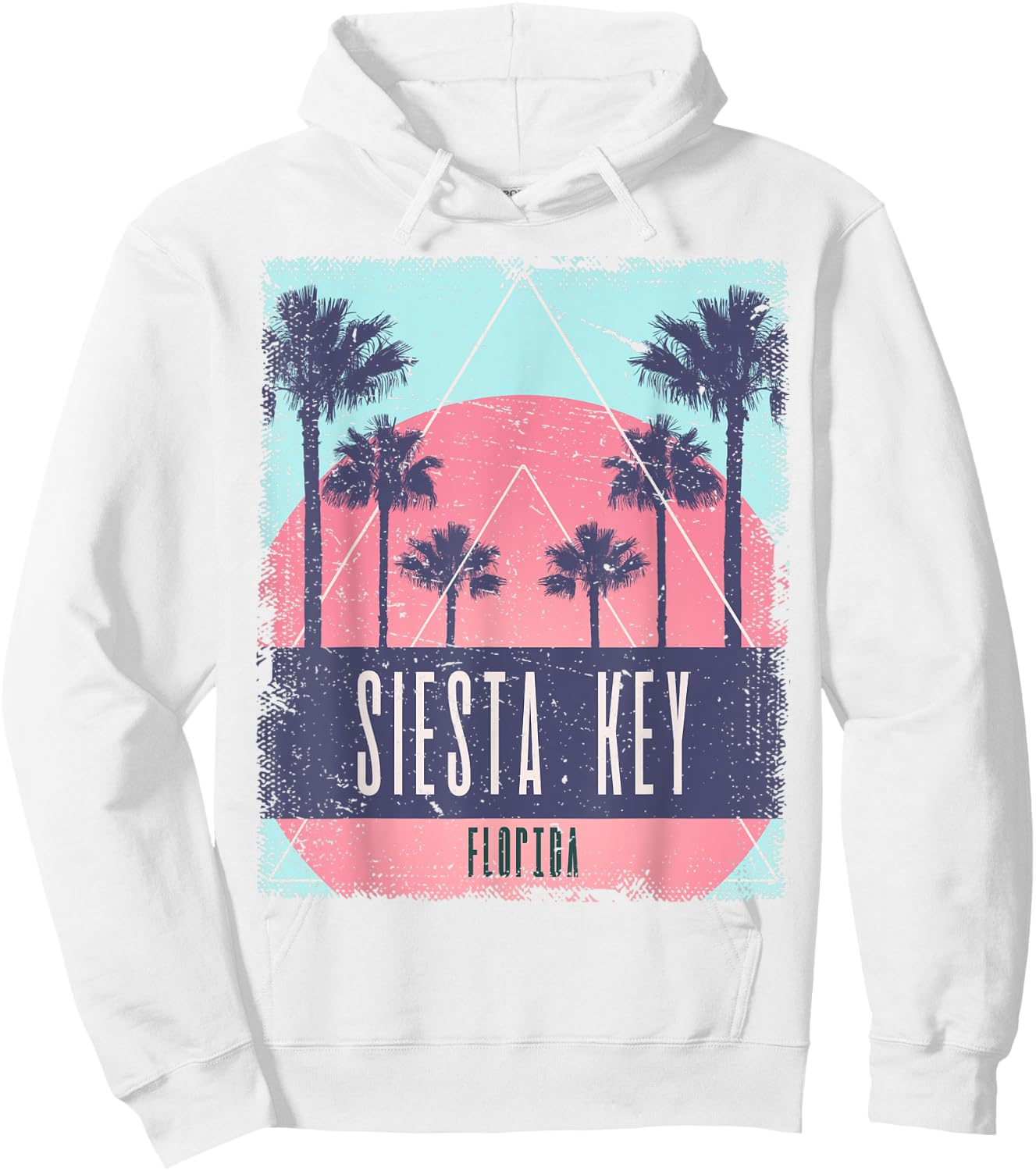 Siesta Key Beach Florida FL Vintage Vaporwave Retro 80s Men Women Kids Hoodie - Hoodie | White