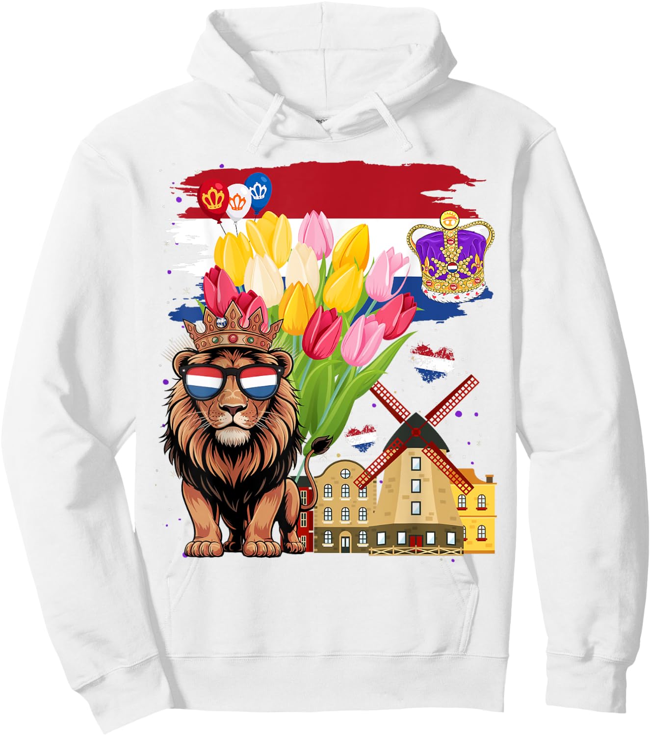 Nederland Flag Outfit Idea For Kids & Koningsdag King’s Day Hoodie - Hoodie | White