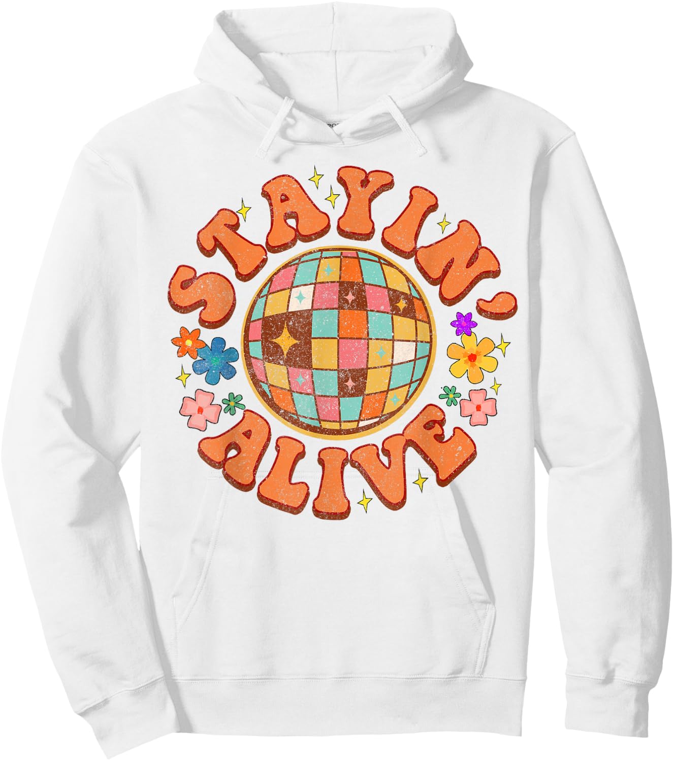 Stayin' Alive Bridesmaid Bride Babe Disco Bachelorette Party Hoodie - Hoodie | White