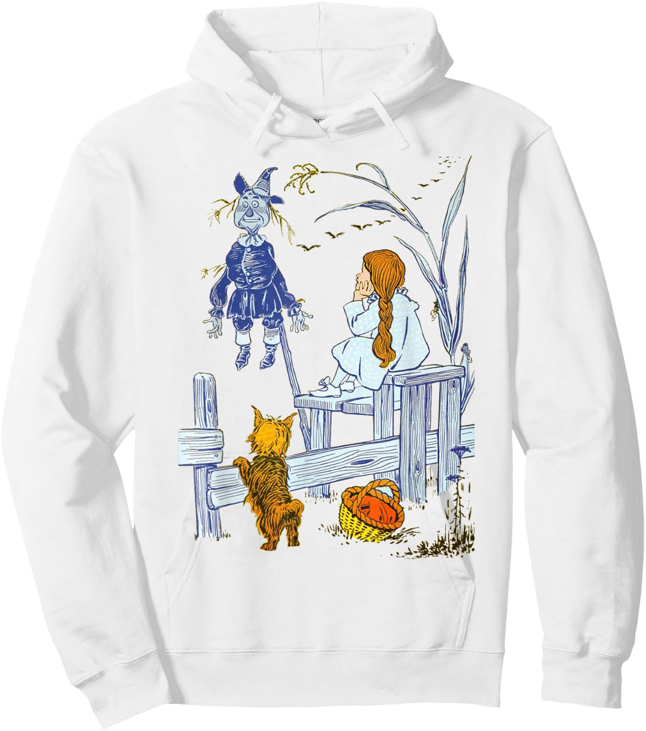Land of OZ Book Vintage Scarecrow Toto Wizard of Oz Dorothy Hoodie - Hoodie | White