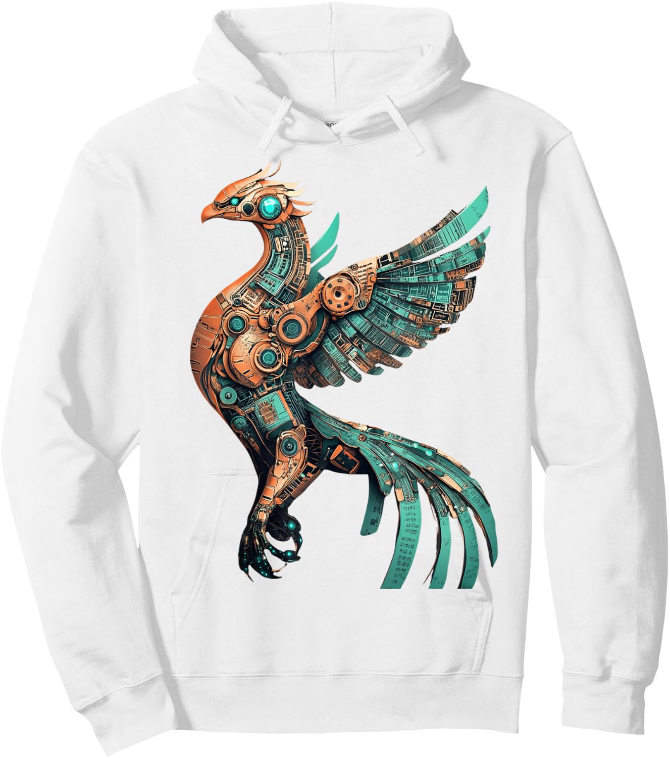 Mechanical Phoenix Art for Sci Fi and Cyberpunk Lovers Hoodie - Hoodie | White