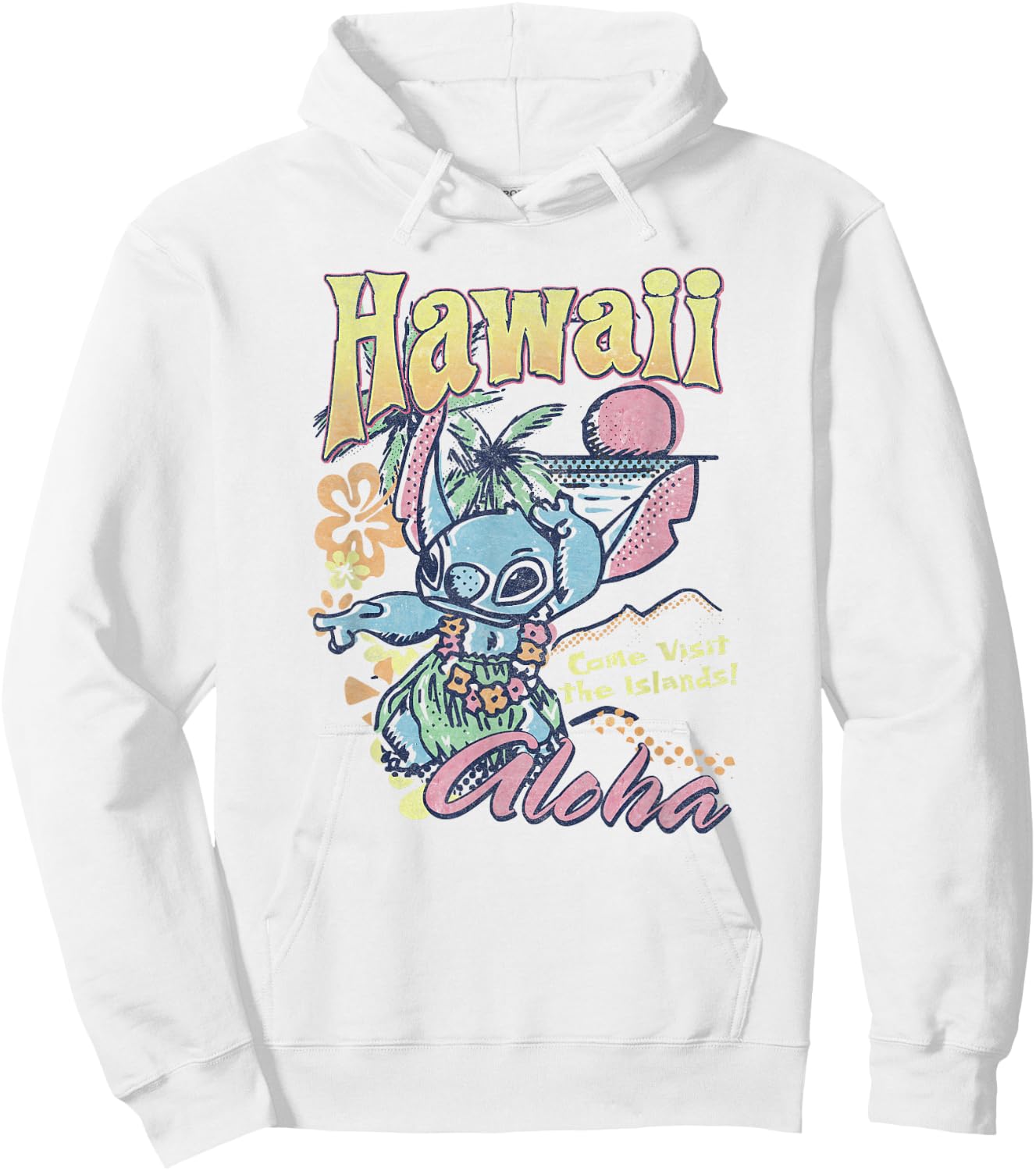 Disney Lilo & Stitch Hawaii Aloha Come Visit The Islands Hoodie - Hoodie | White