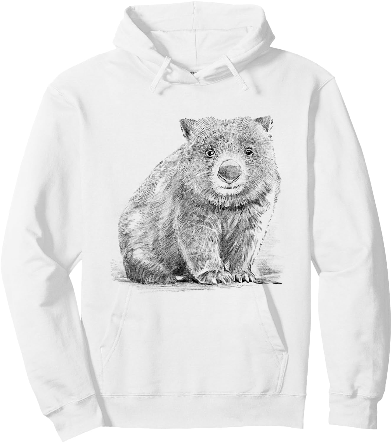 Wombat Pencil Drawing Hoodie - Hoodie | White