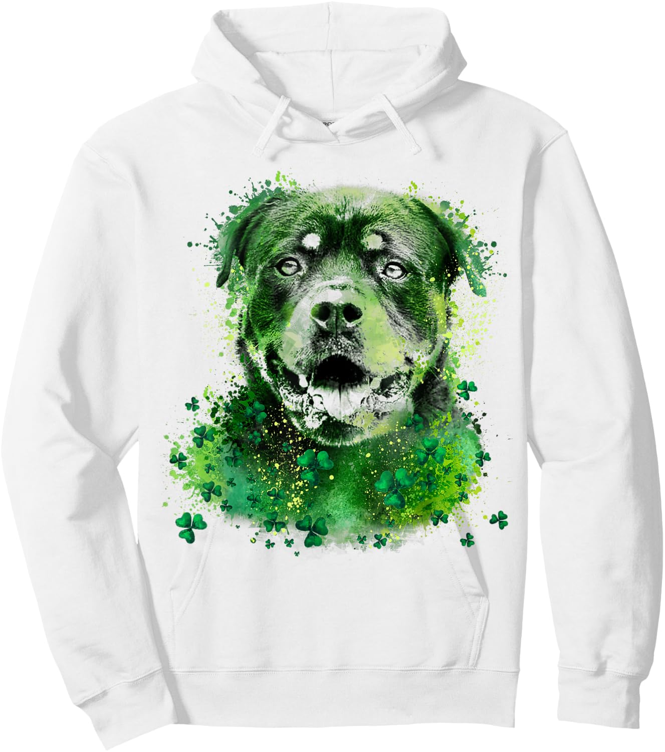 Irish Shamrock St Patrick's Day Rottweiler Cool Hoodie - Hoodie | White