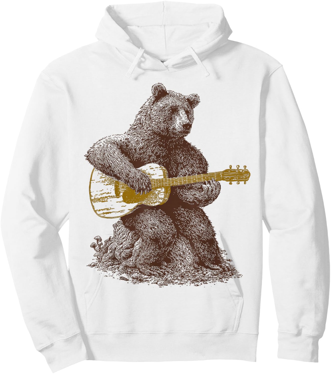 Bear plays guitar Hoodie - Hoodie | White