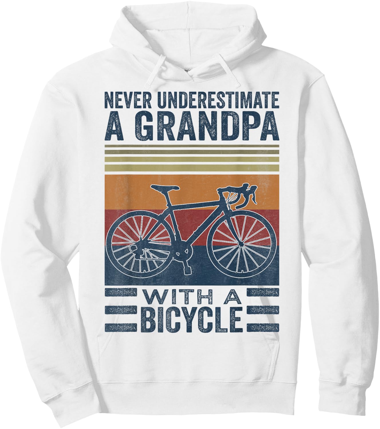 Cycling Grandpa Never Underestimate A Grandpa With A Bicycle Hoodie - Hoodie | White