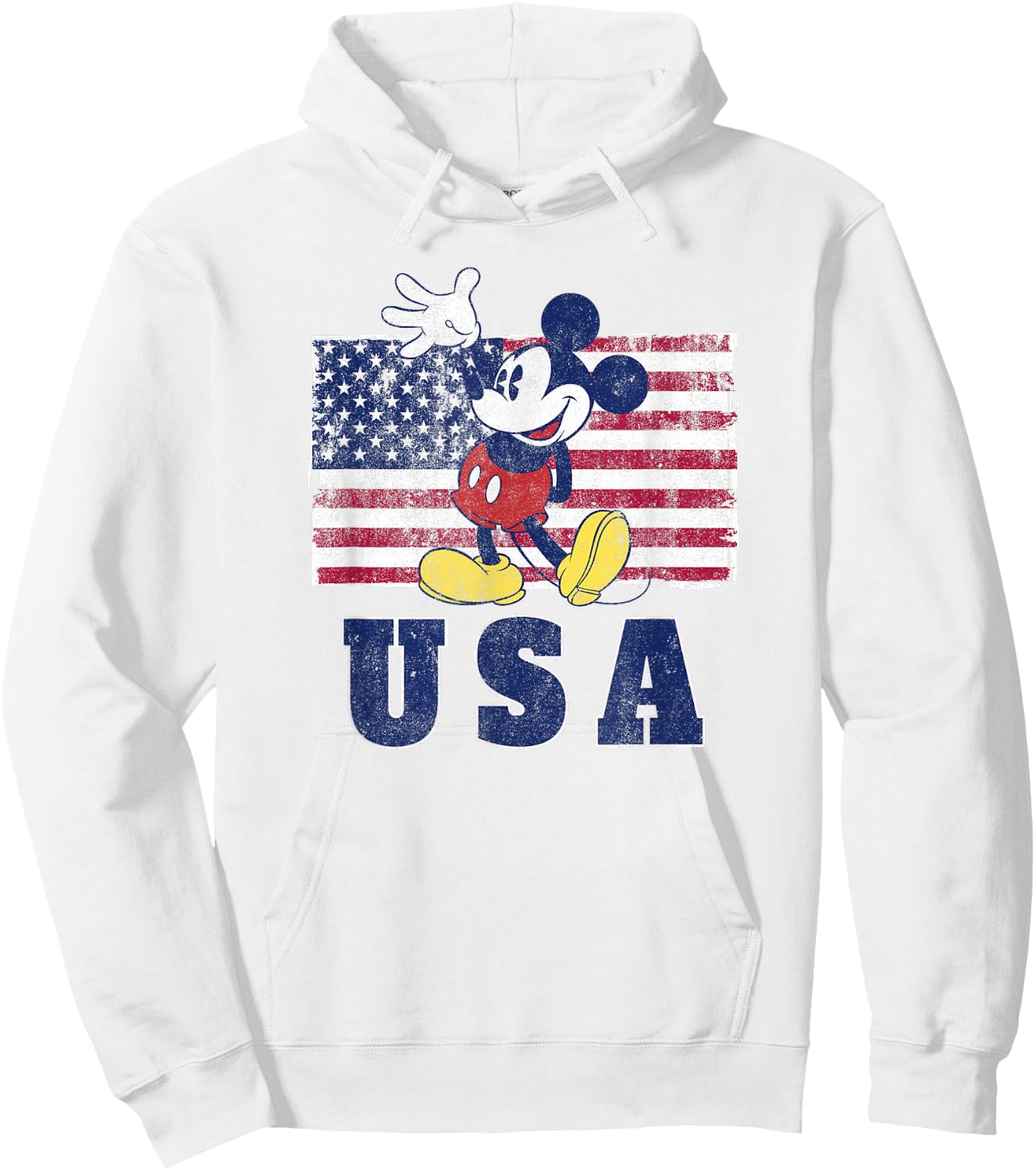 Disney Mickey Classic Mickey American Flag 4th of July Hoodie - Hoodie | White