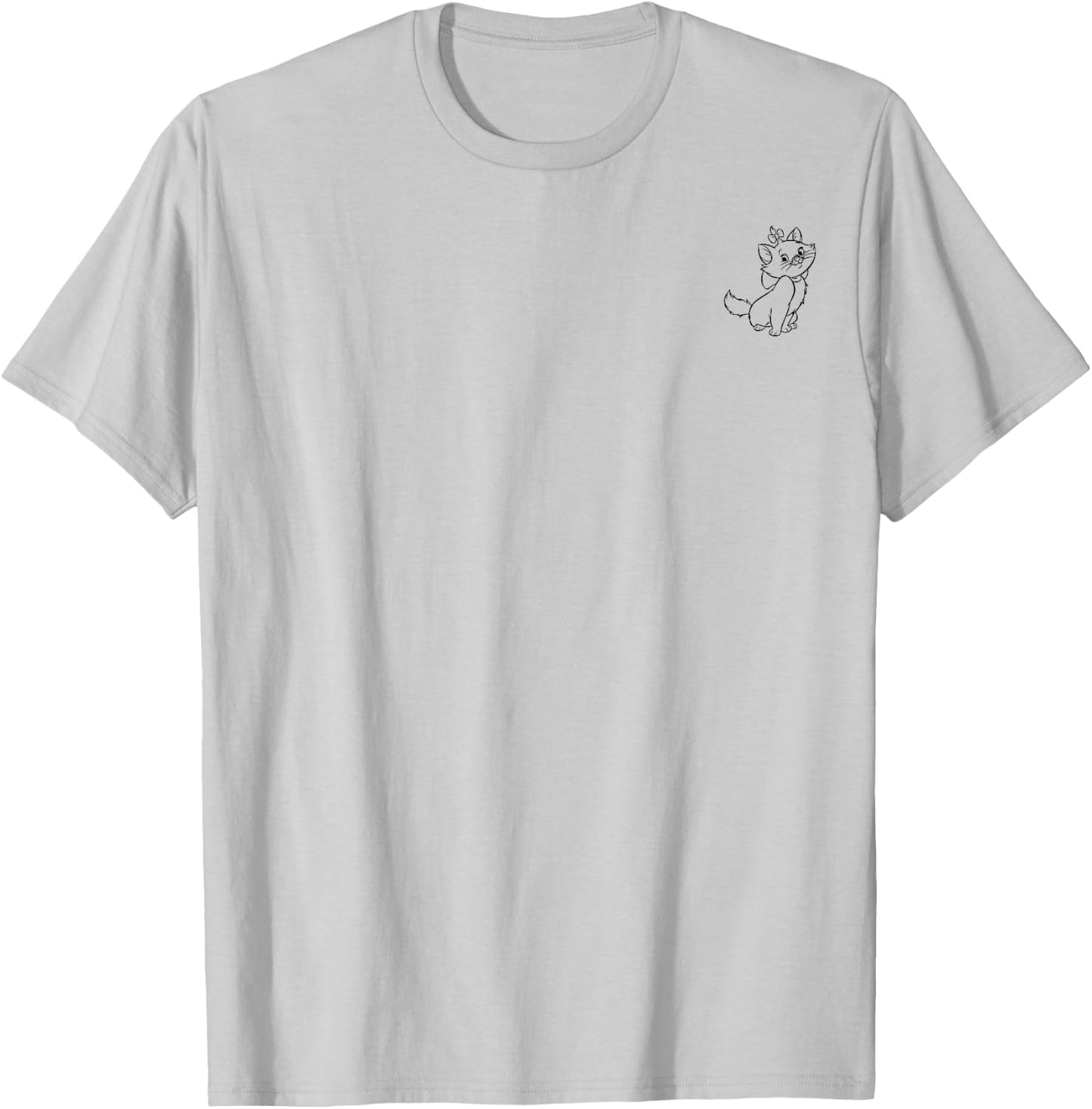 Disney The Aristocats Marie Outline Pocket T-Shirt - T-Shirt | Ash
