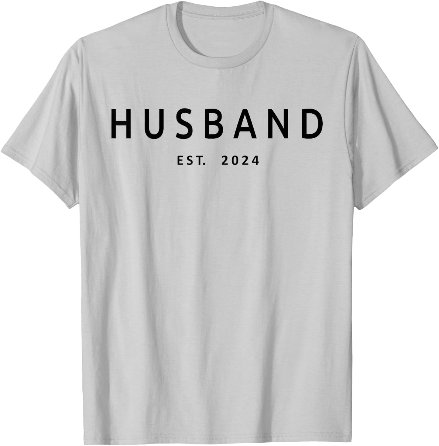 Husband Est. 2024 Married Couple Matching Wedding, Husband T-Shirt - T-Shirt | Ash