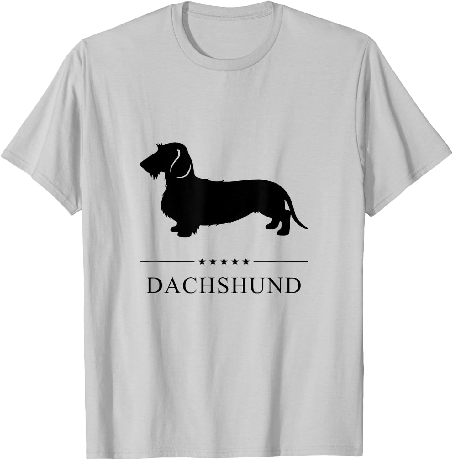 Wirehaired Dachshund Dog Black Silhouette T-Shirt - T-Shirt | Ash