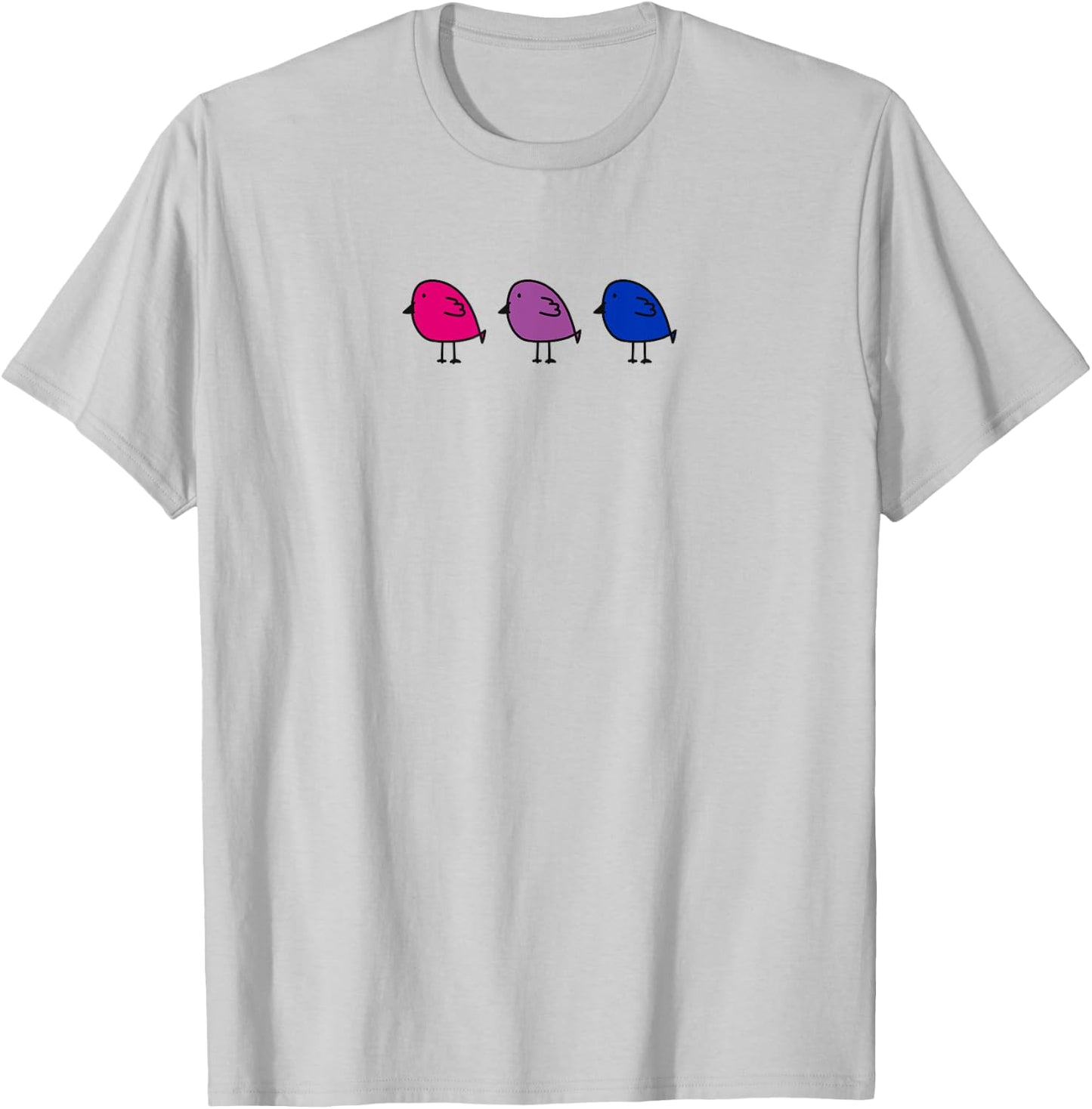 Bisexual Pride Subtle Bi Pride Flag Birds Bi Flag Colors T-Shirt - T-Shirt | Ash