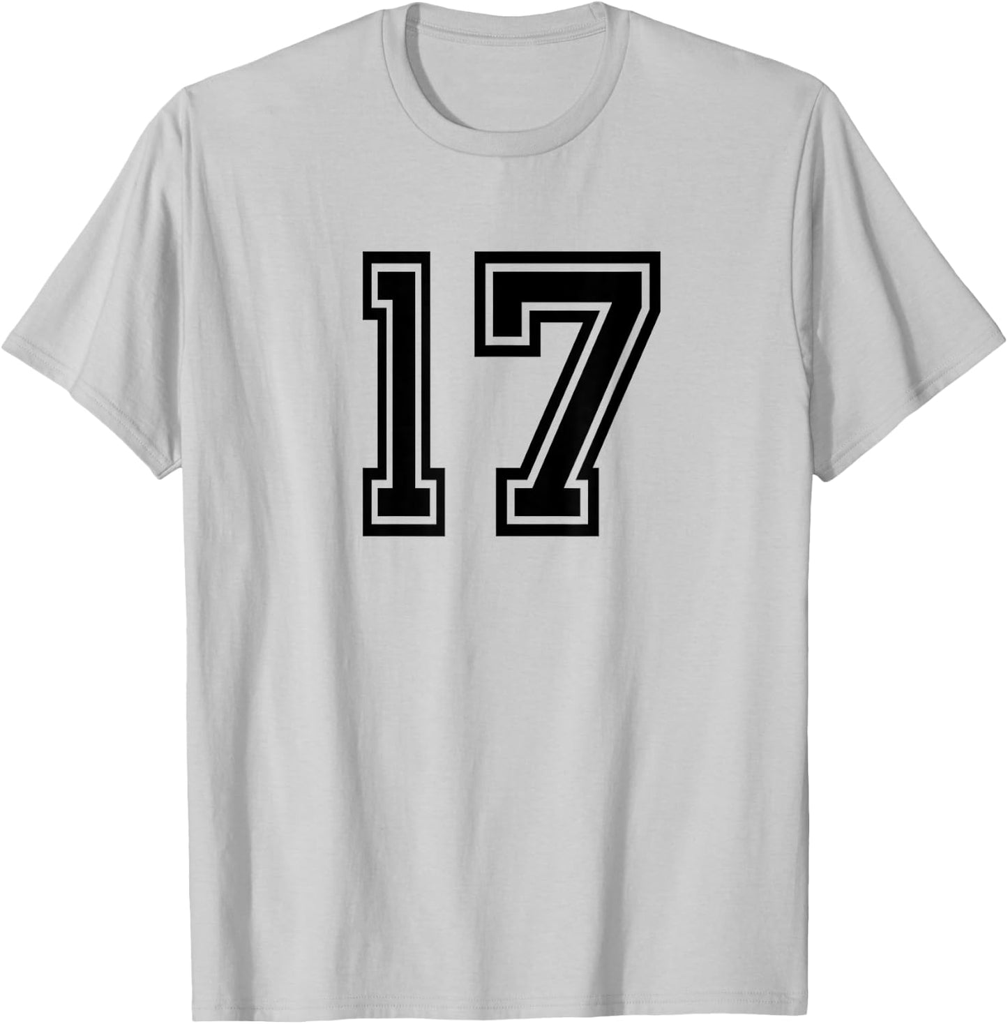 Number #17 Sports Jersey Birthday Age Favorite Lucky Number T-Shirt - T-Shirt | Ash