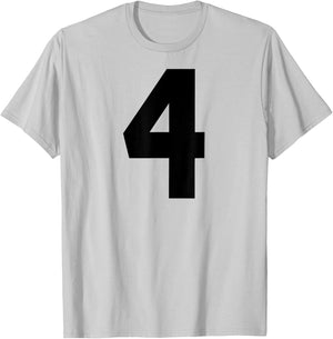 Number #4 Black Number T-Shirt - T-Shirt | Ash