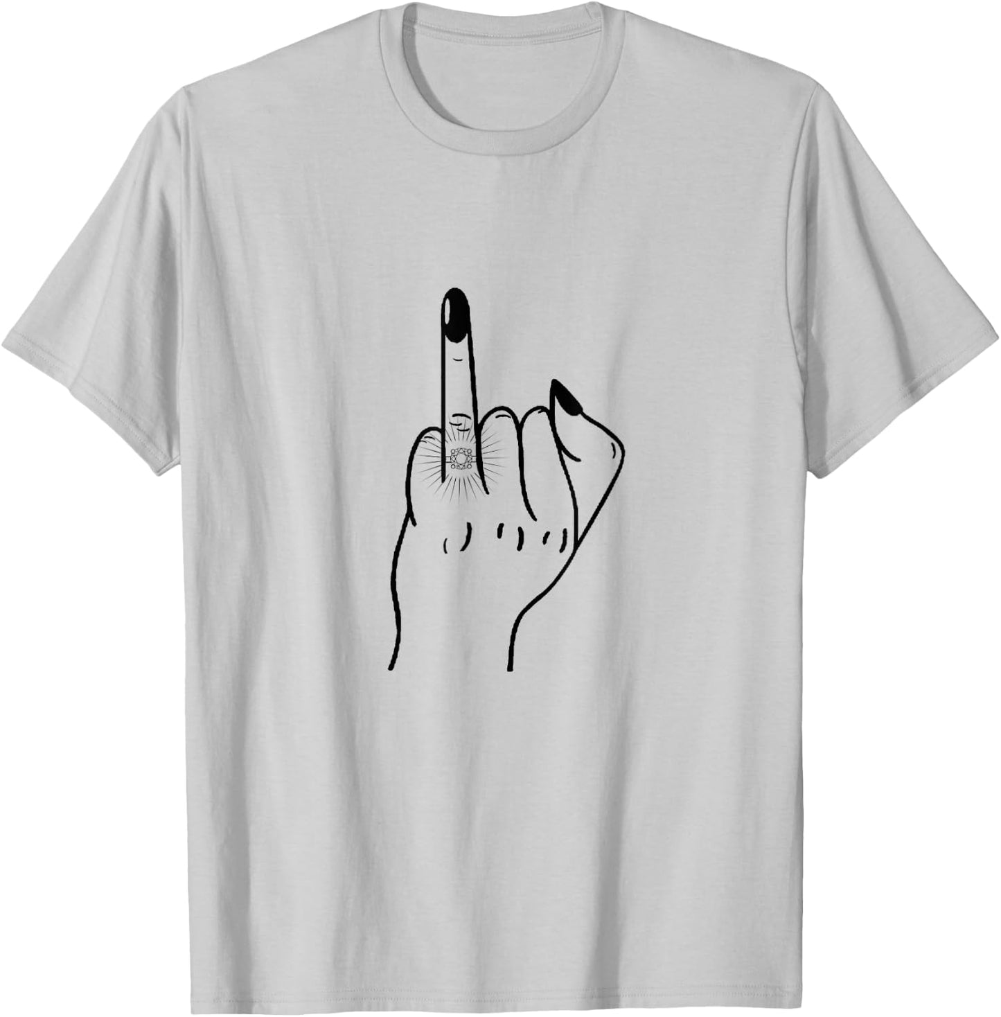 Ring Finger Flip Off For Bride Wedding Bridal Party T-Shirt - T-Shirt | Ash