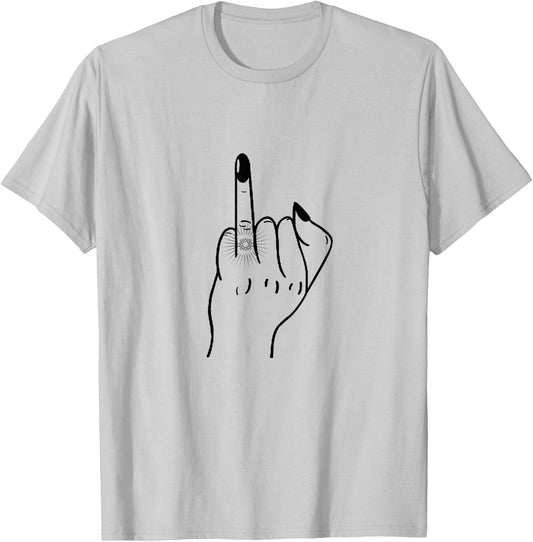 Ring Finger Flip Off For Bride Wedding Bridal Party T-Shirt - T-Shirt | Ash