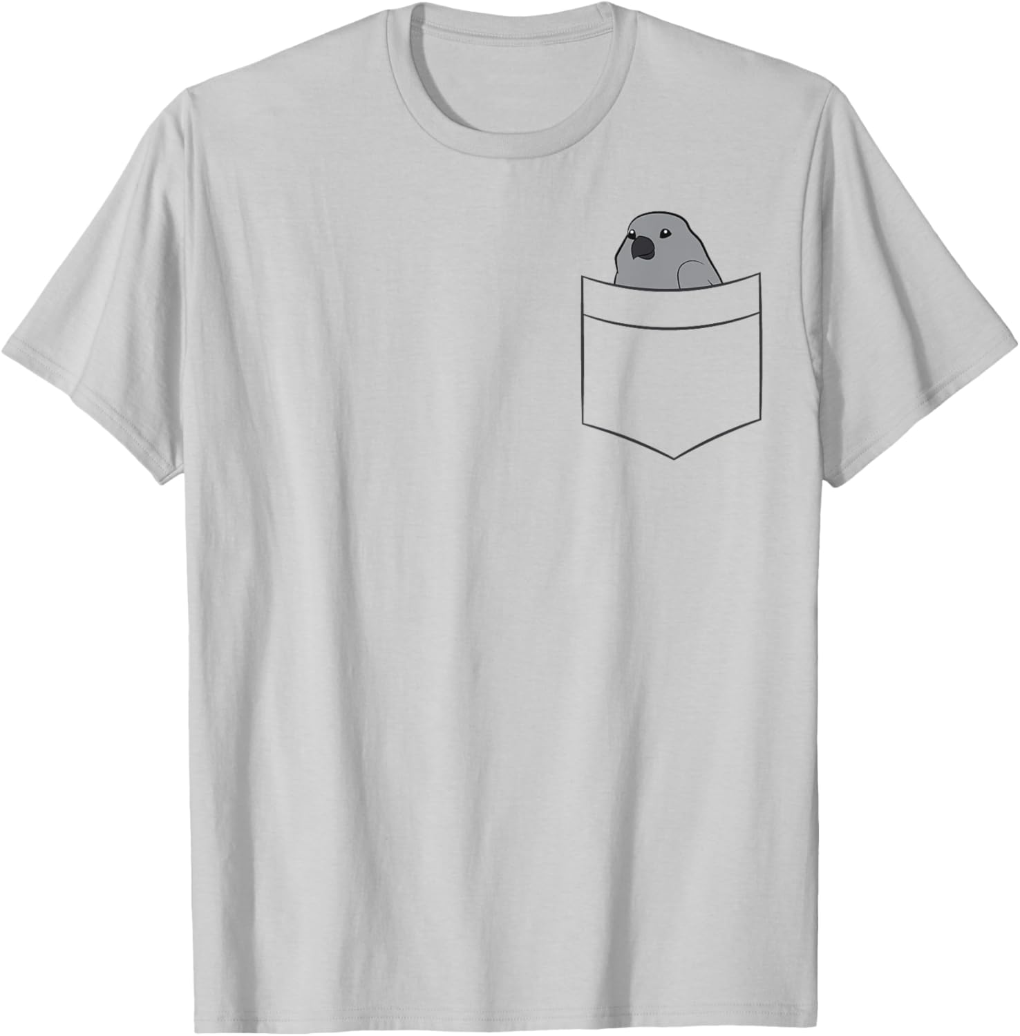 Cute African Grey Parrot In A Pocket African Grey Parrot T-Shirt - T-Shirt | Ash