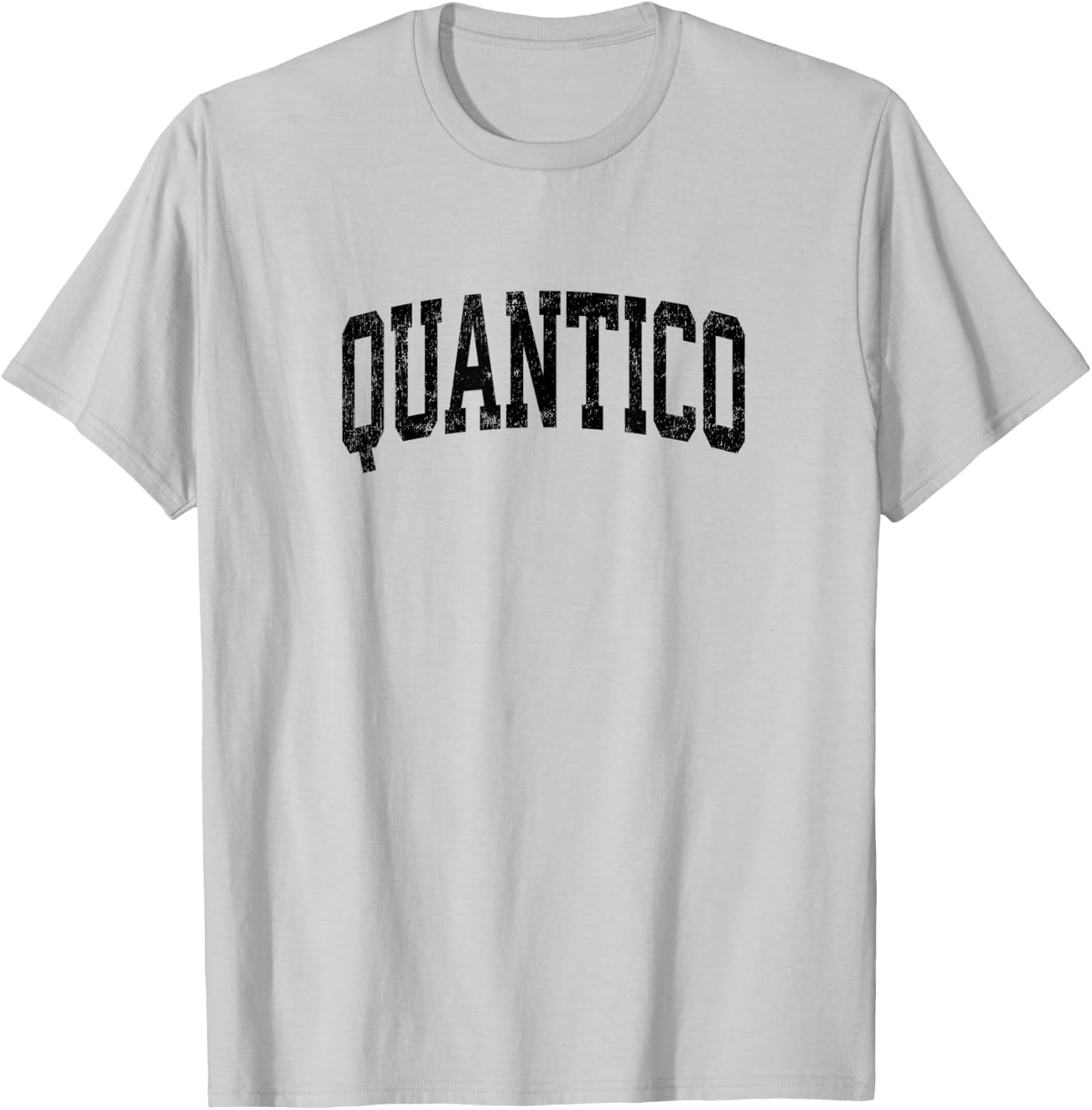 Quantico Virginia VA Vintage Athletic Sports Black Design T-Shirt - T-Shirt | Ash