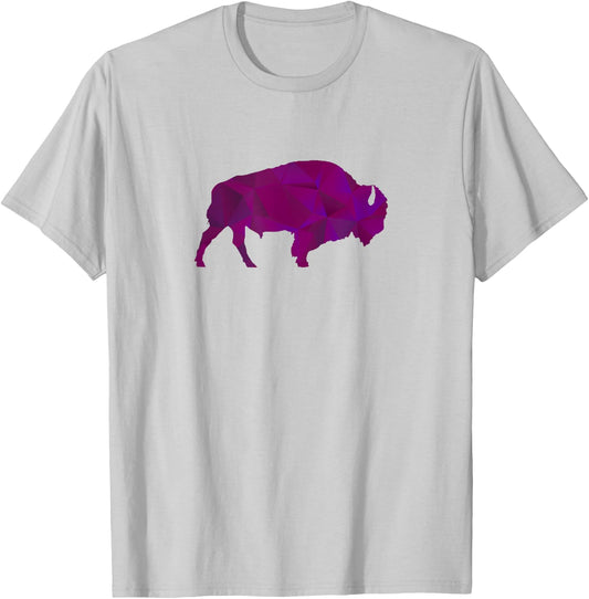 Raging Buffaloes Geometric Purple I Love Buffalo T-Shirt - T-Shirt | Ash