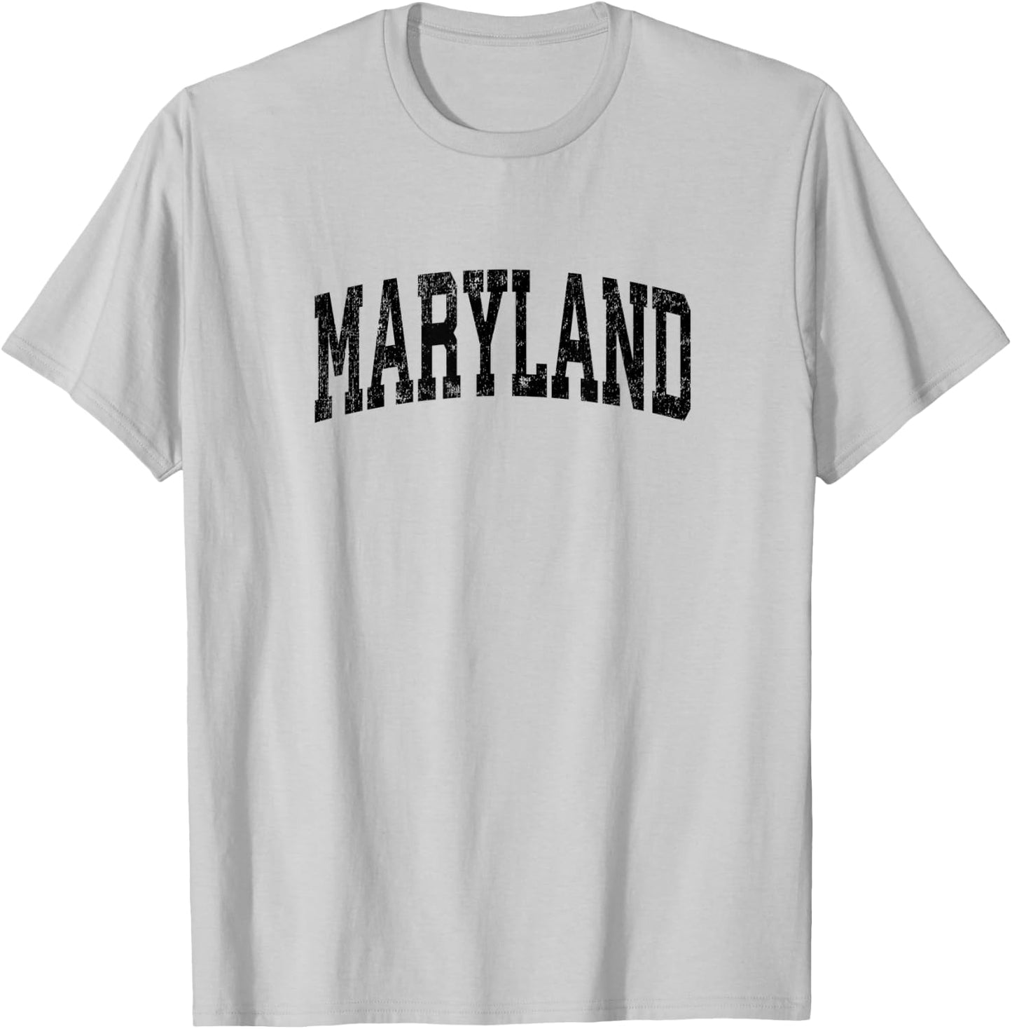Maryland MD Vintage Athletic Sports Black Design T-Shirt - T-Shirt | Ash